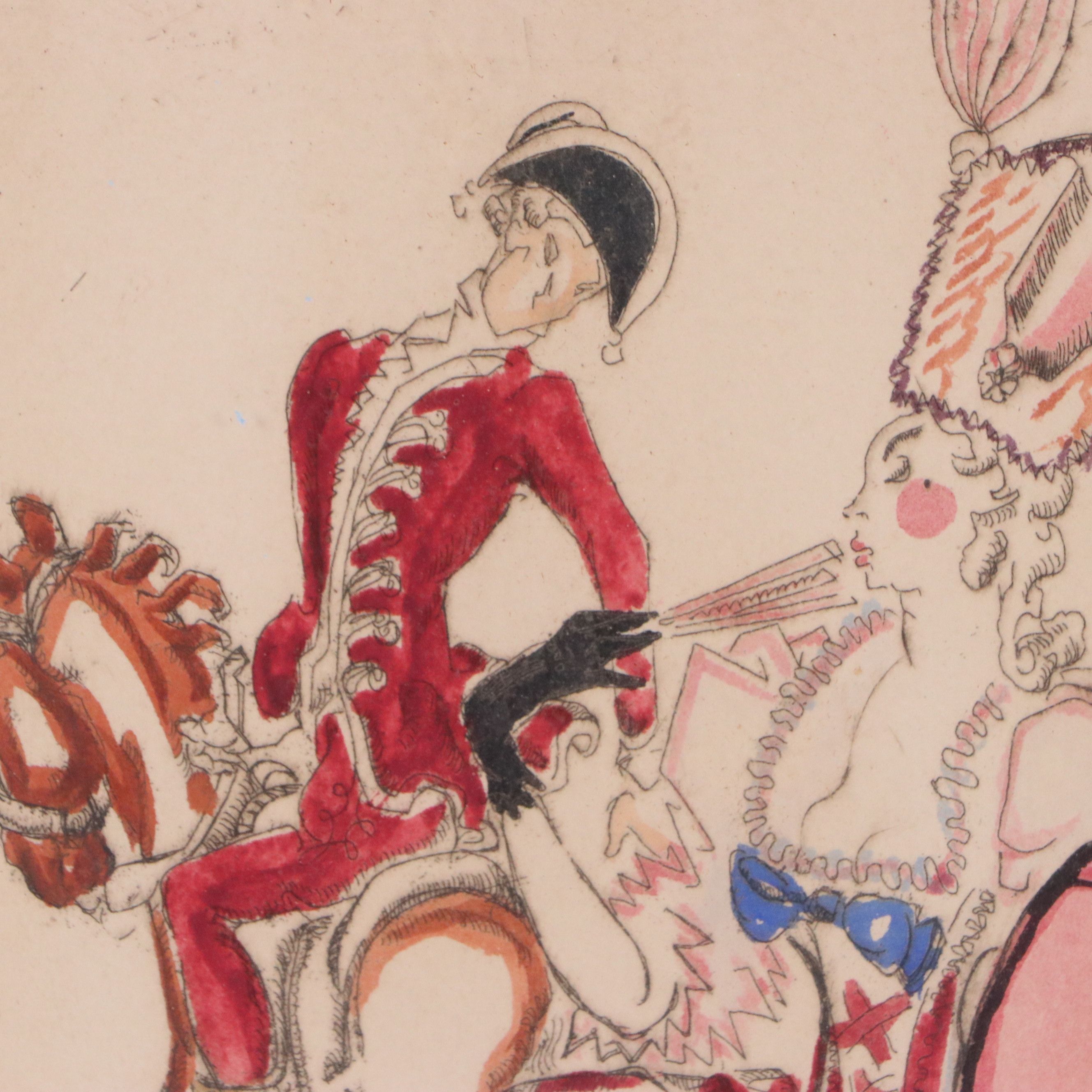 Gyula Batthyány Lithograph "Setalo Unasagad 1789," Late 19th to Early 20th C.