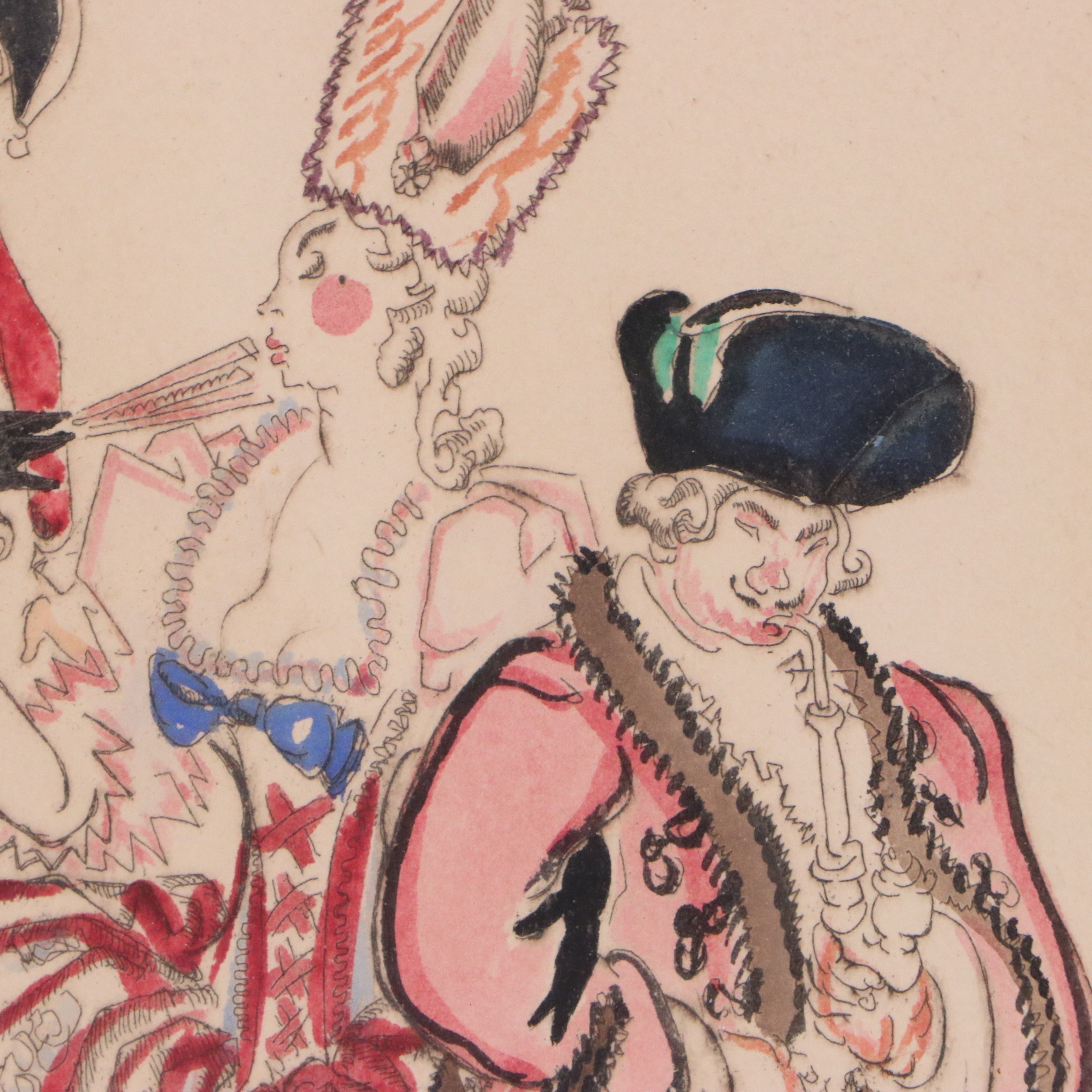 Gyula Batthyány Lithograph "Setalo Unasagad 1789," Late 19th to Early 20th C.