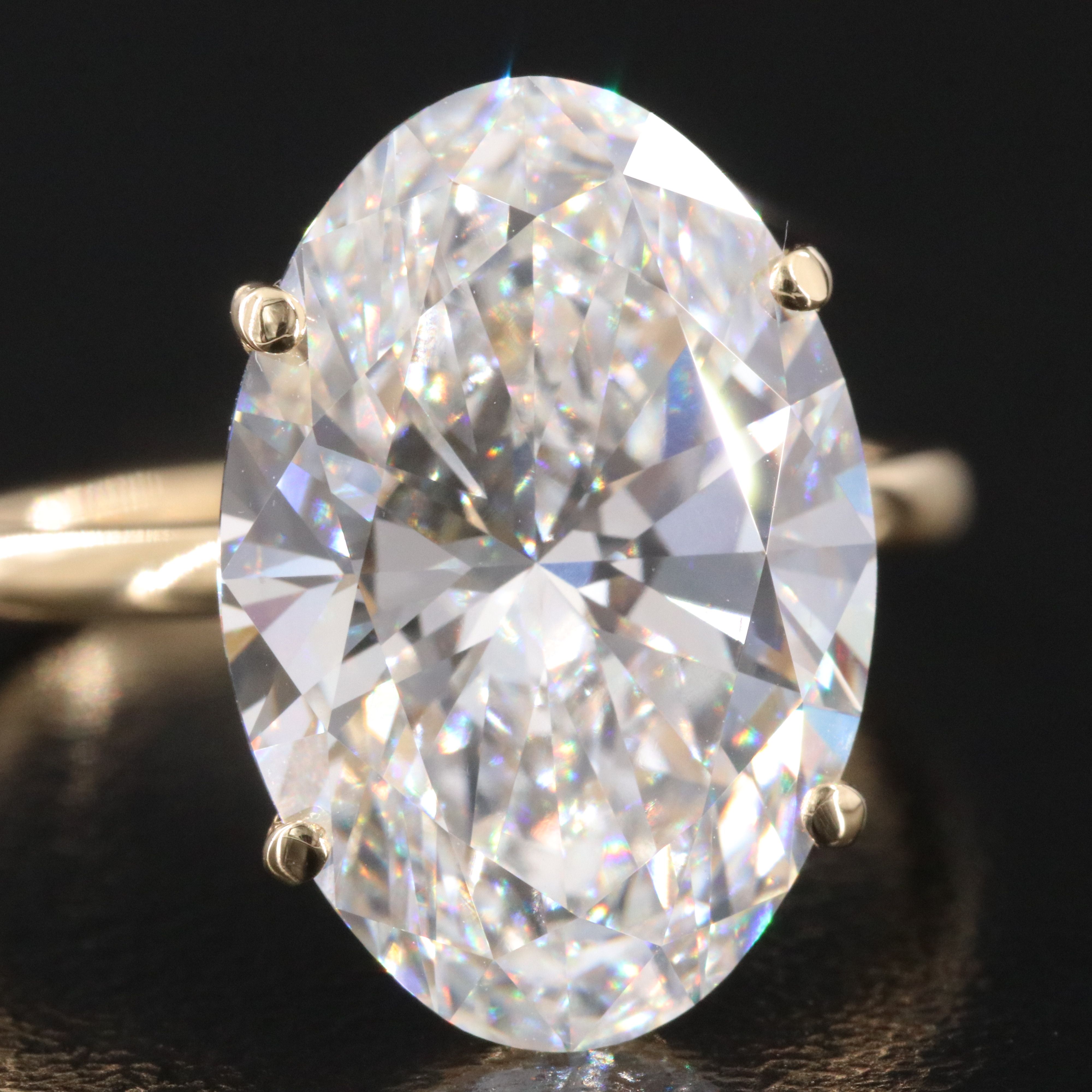 18K 8.07 CT Lab Grown Diamond Solitaire Ring with IGI Report