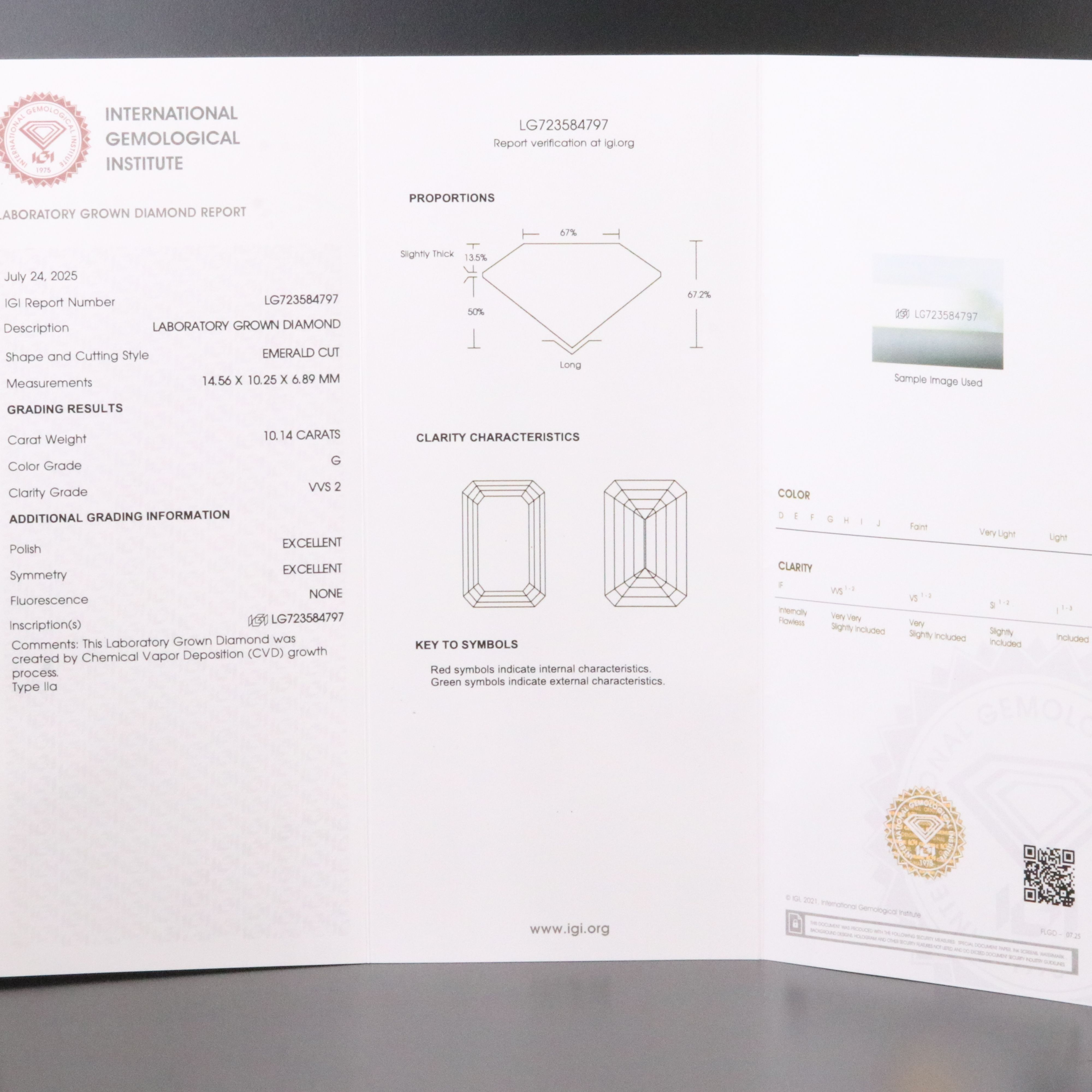 14K 10.14 CT Lab Grown Diamond Necklace with IGI Report