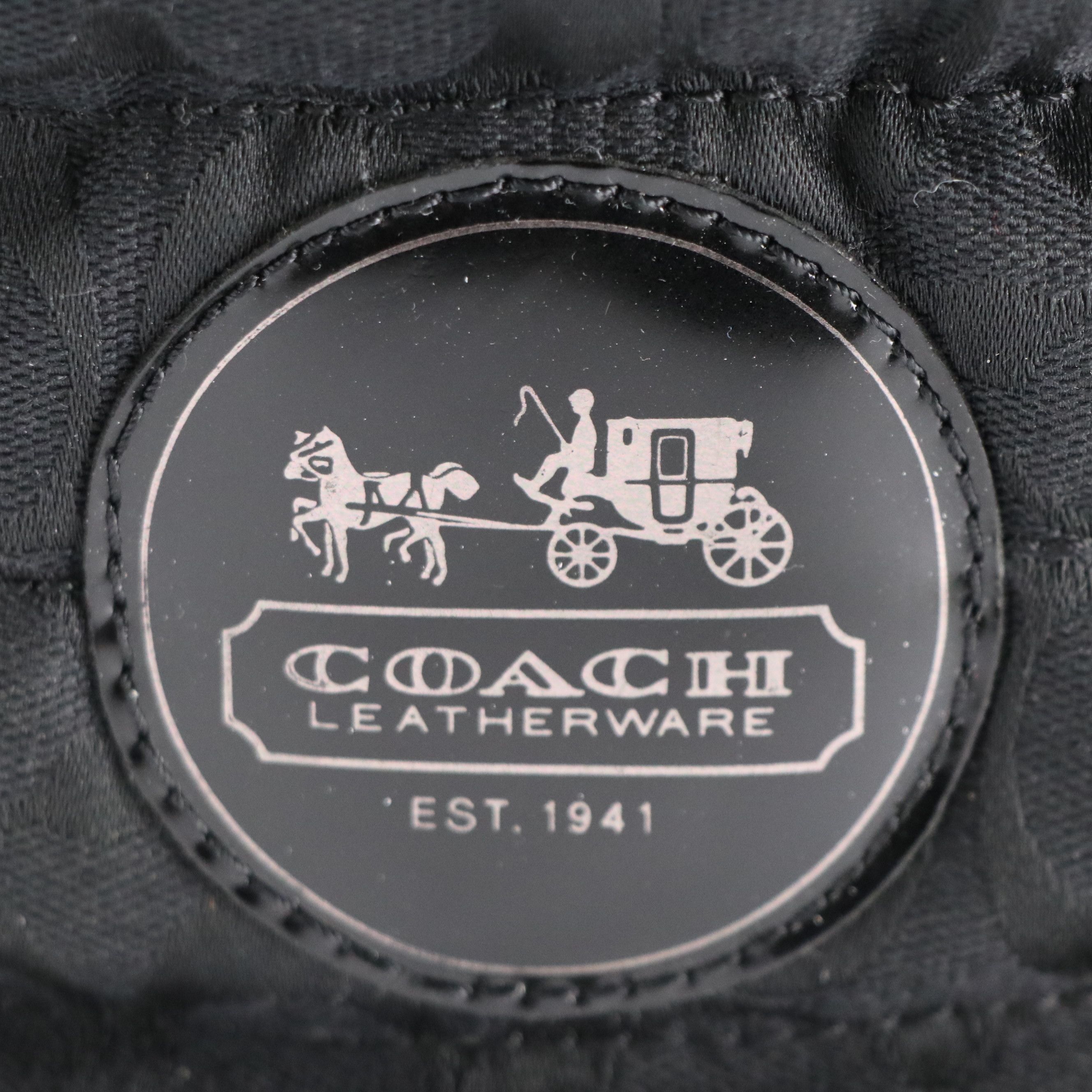 Coach Joyous Boots in Signature Canvas with Rabbit Fur Trim and Box