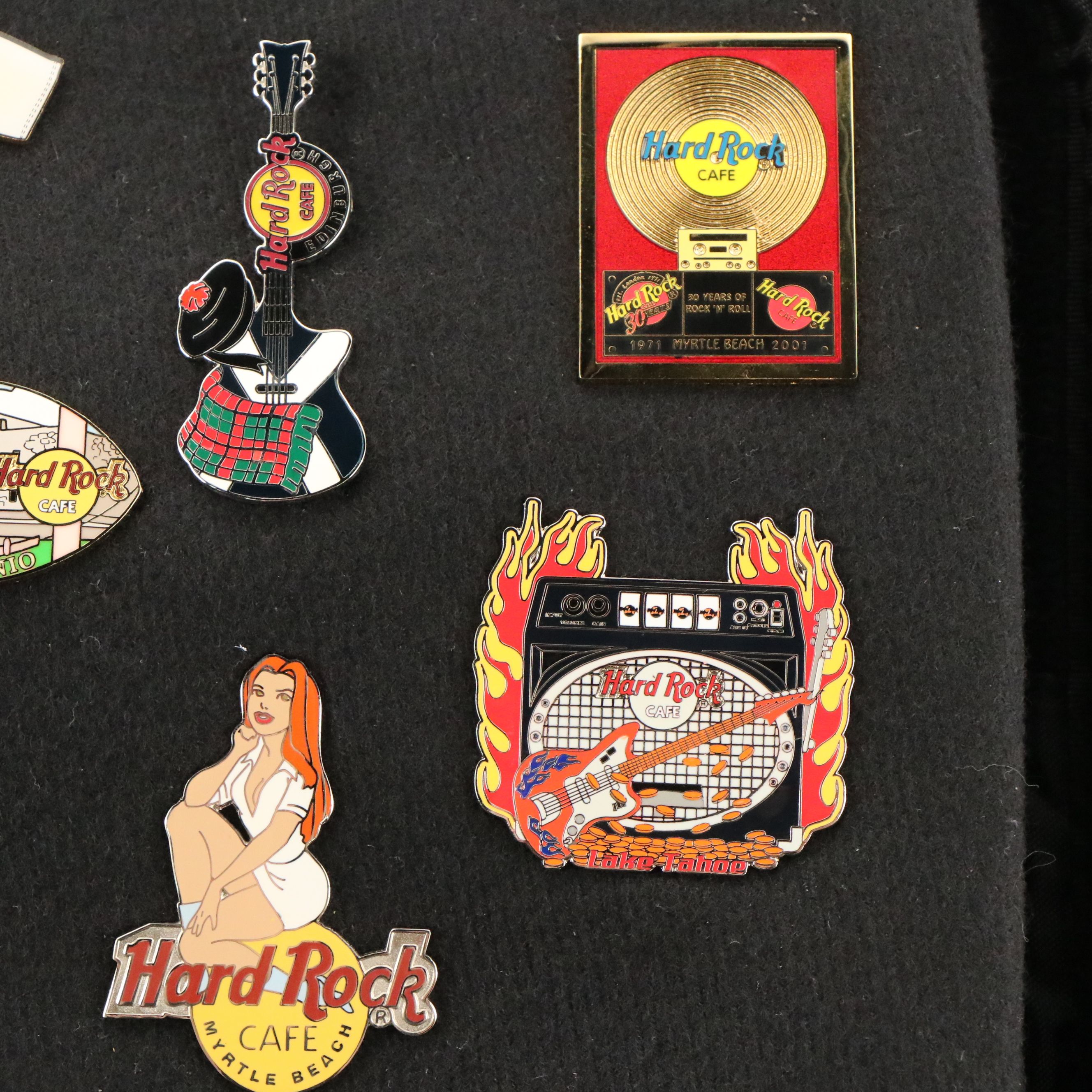Hard Rock Cafe Myrtle Beach Pins with Bag and Other Location Collectible Pins