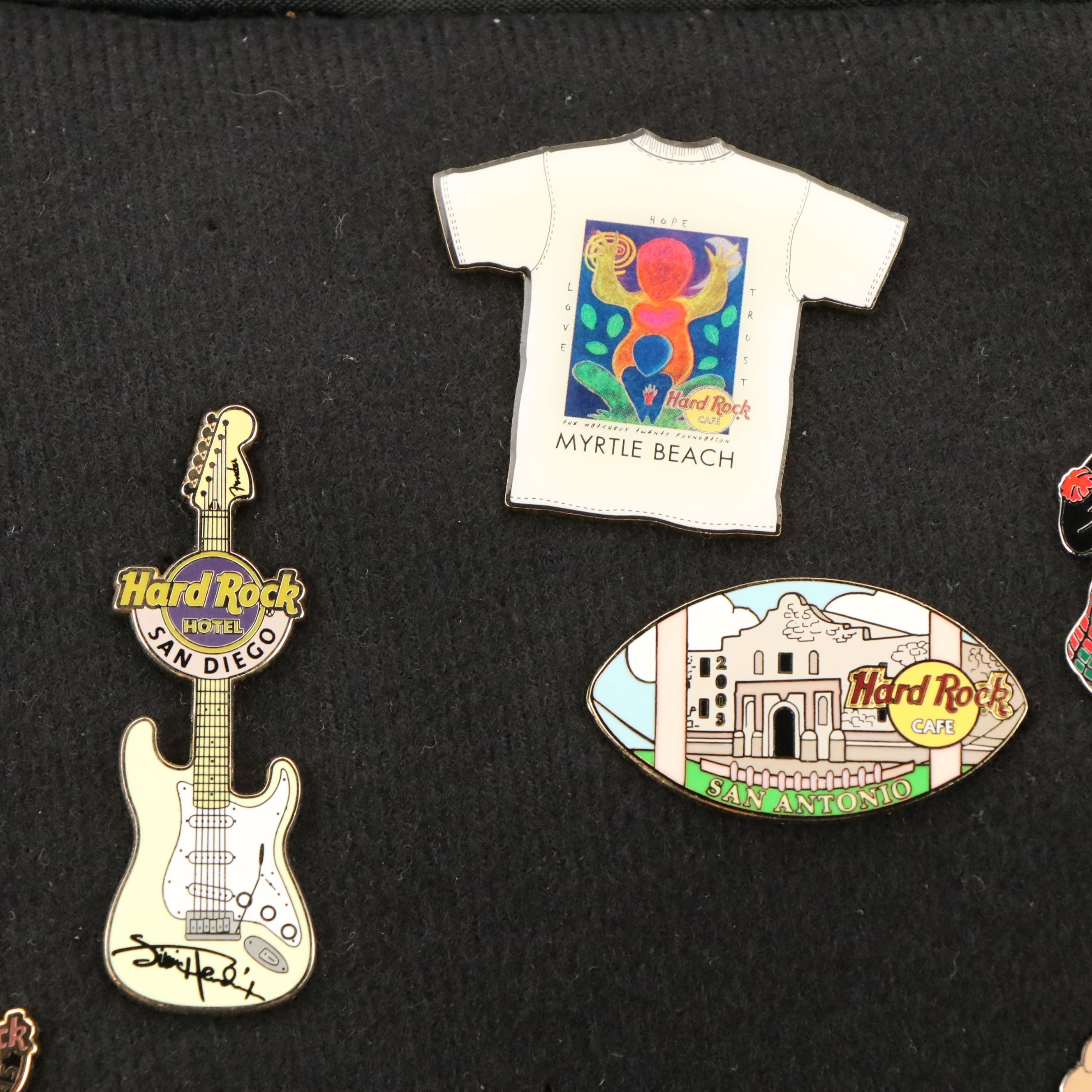 Hard Rock Cafe Myrtle Beach Pins with Bag and Other Location Collectible Pins