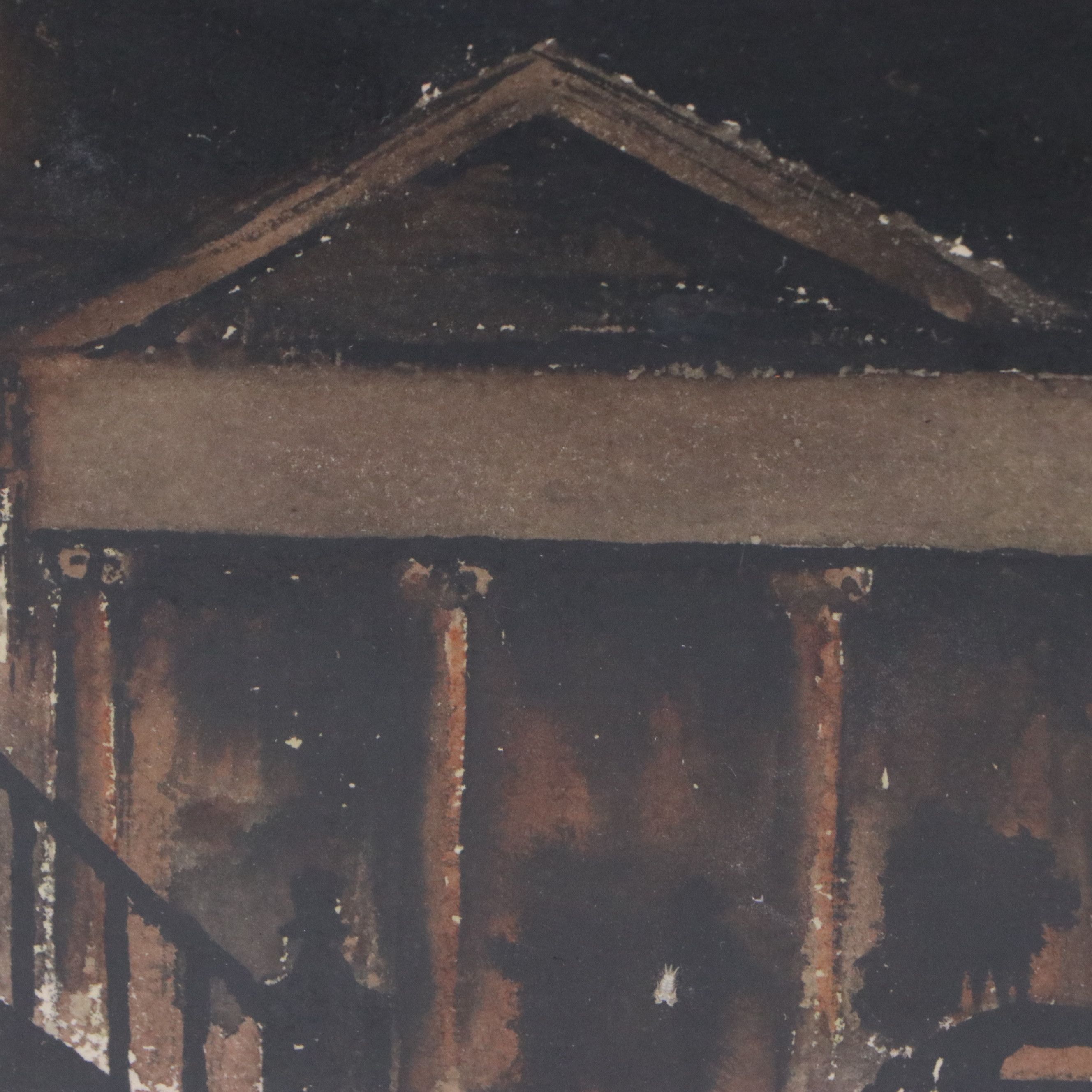 Corwin S. Rife Watercolor of Streetscape with Church, Mid to Late 20th Century