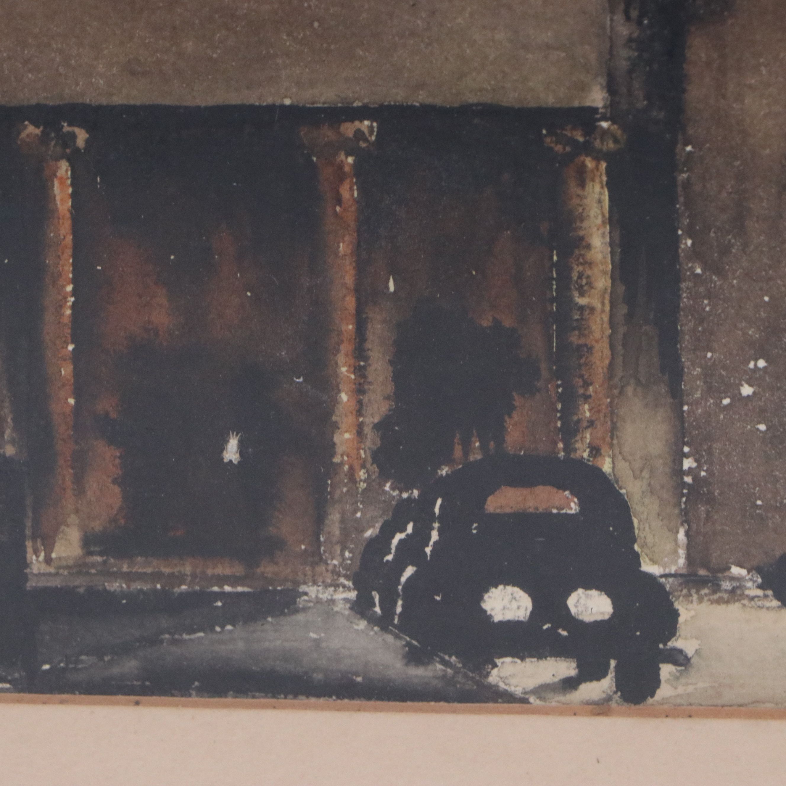 Corwin S. Rife Watercolor of Streetscape with Church, Mid to Late 20th Century