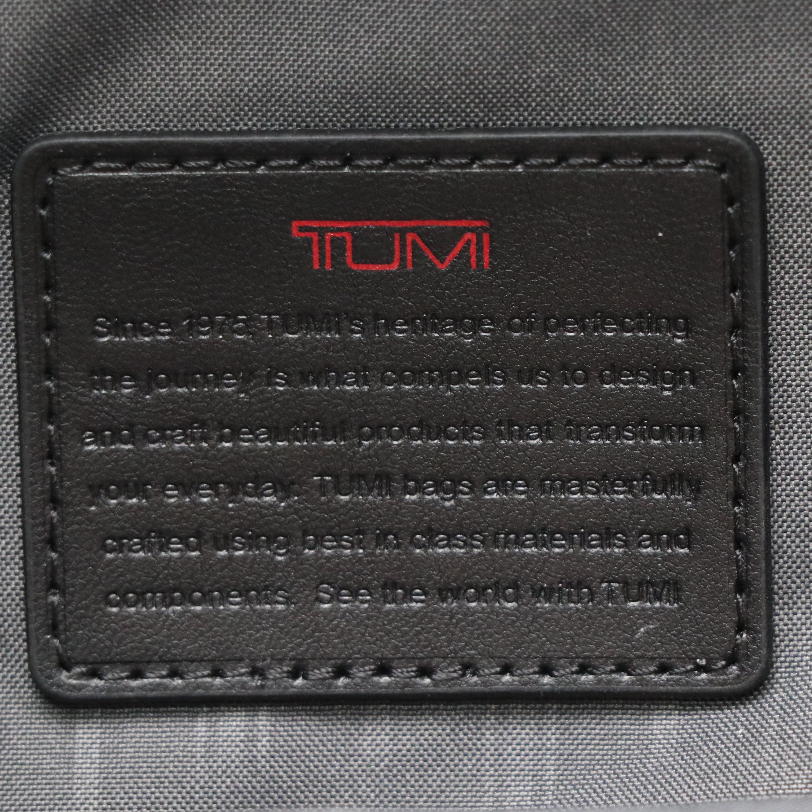 Tumi Small Flap Messenger Bag in Navy Blue Nylon and Leather Trim, With Tag