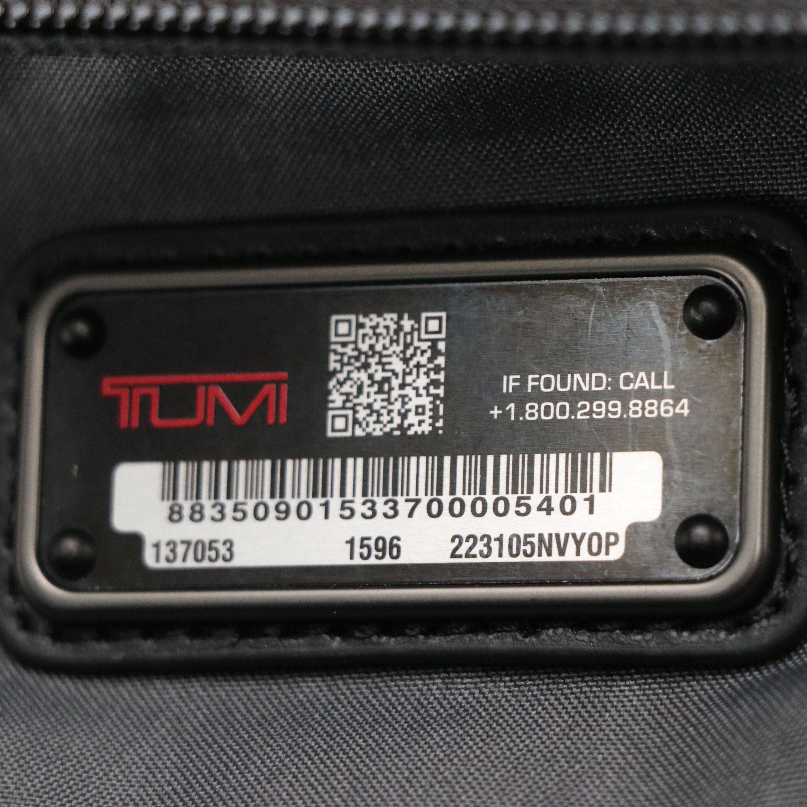 Tumi Small Flap Messenger Bag in Navy Blue Nylon and Leather Trim, With Tag