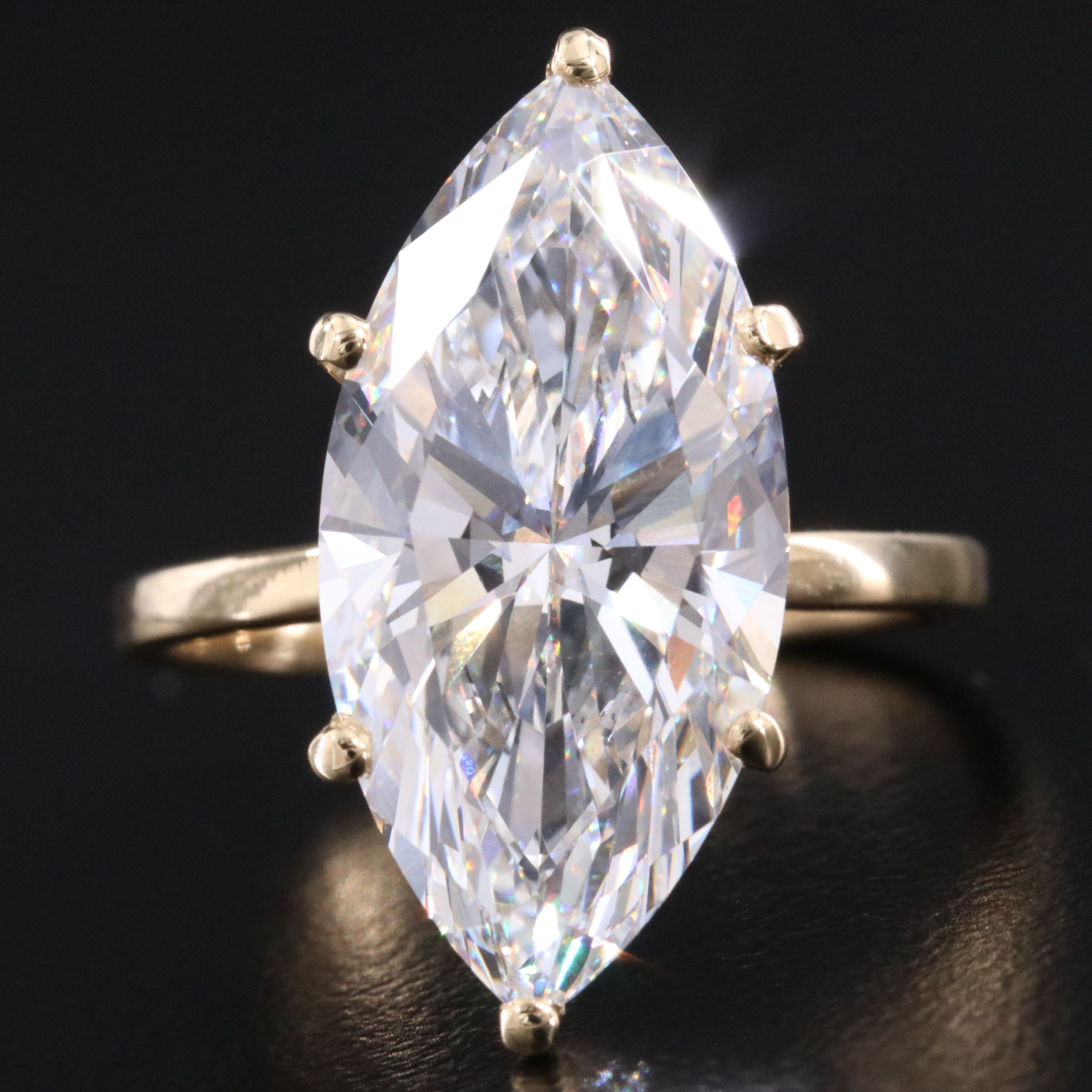 18K 7.46 CT Lab Grown Diamond Solitaire Ring with IGI Report