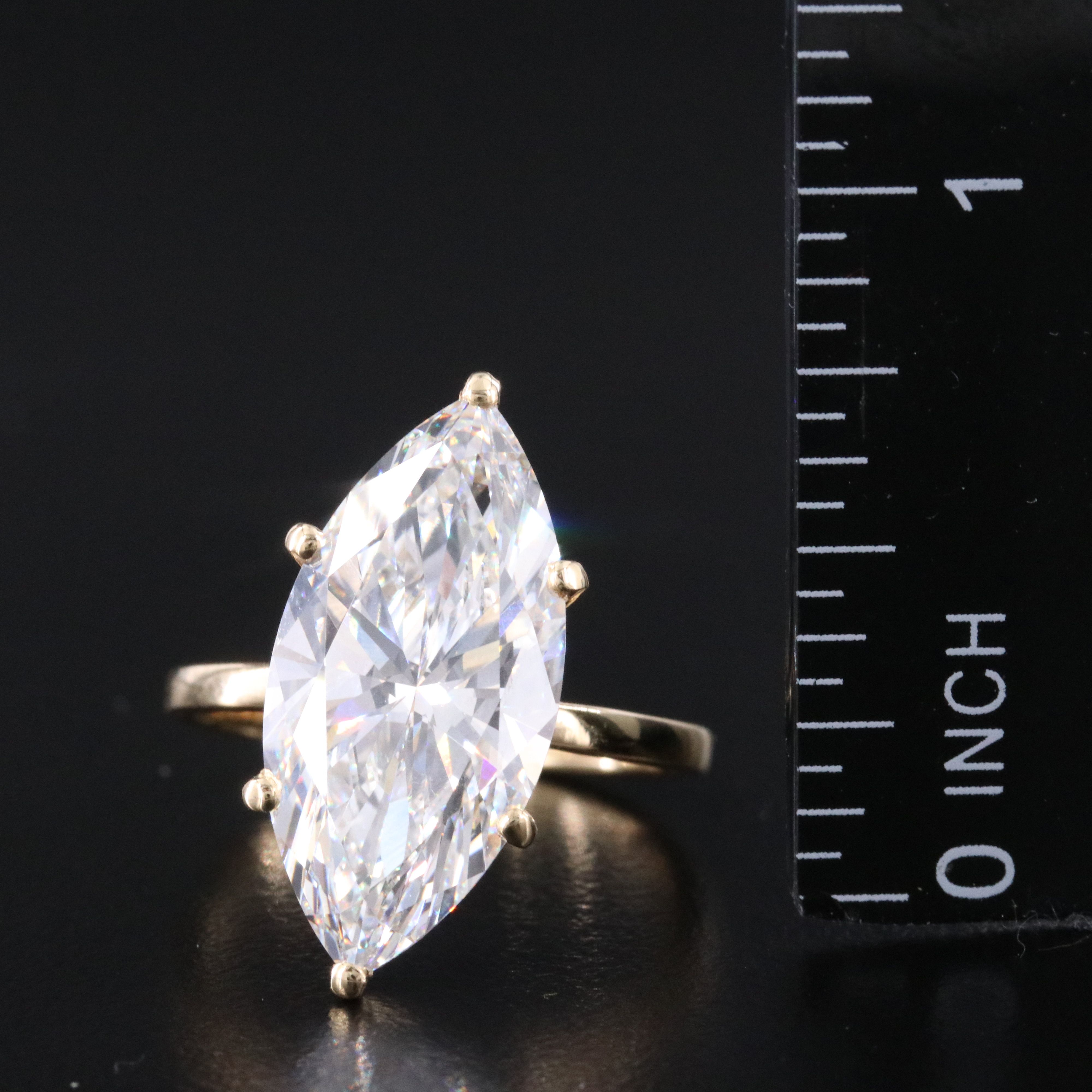 18K 7.46 CT Lab Grown Diamond Solitaire Ring with IGI Report