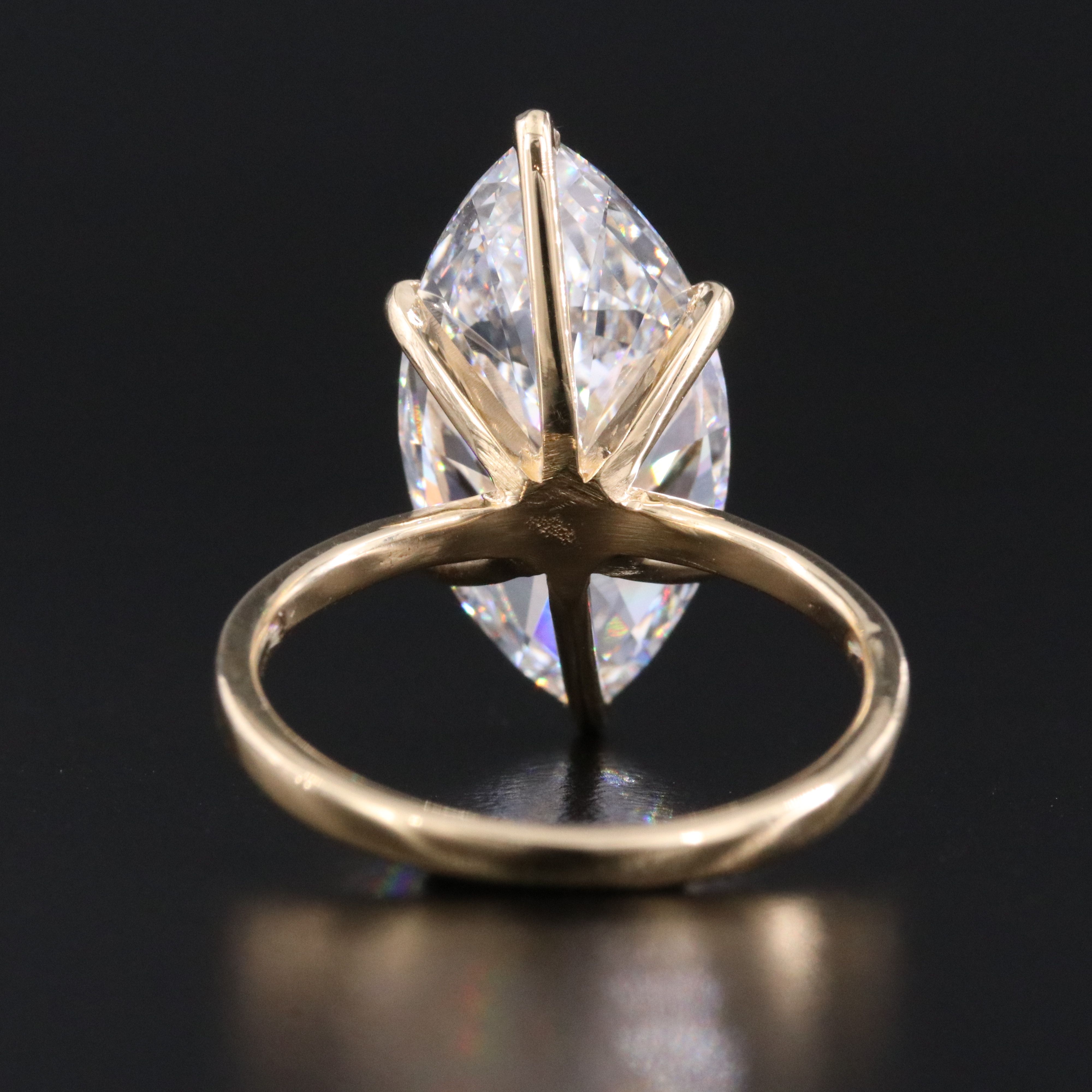 18K 7.46 CT Lab Grown Diamond Solitaire Ring with IGI Report