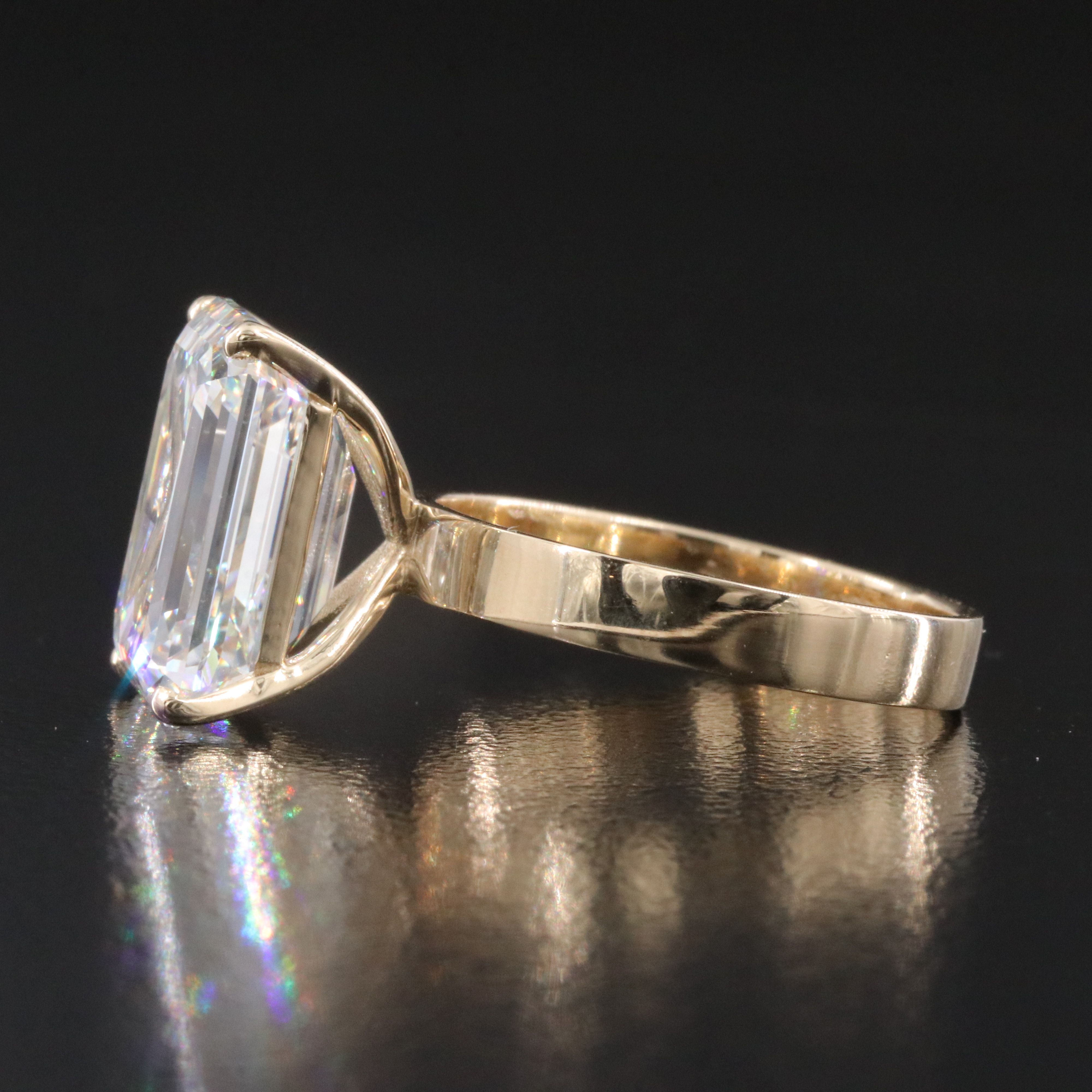 14K 7.28 CT Lab Grown Diamond Solitaire Ring with IGI Report