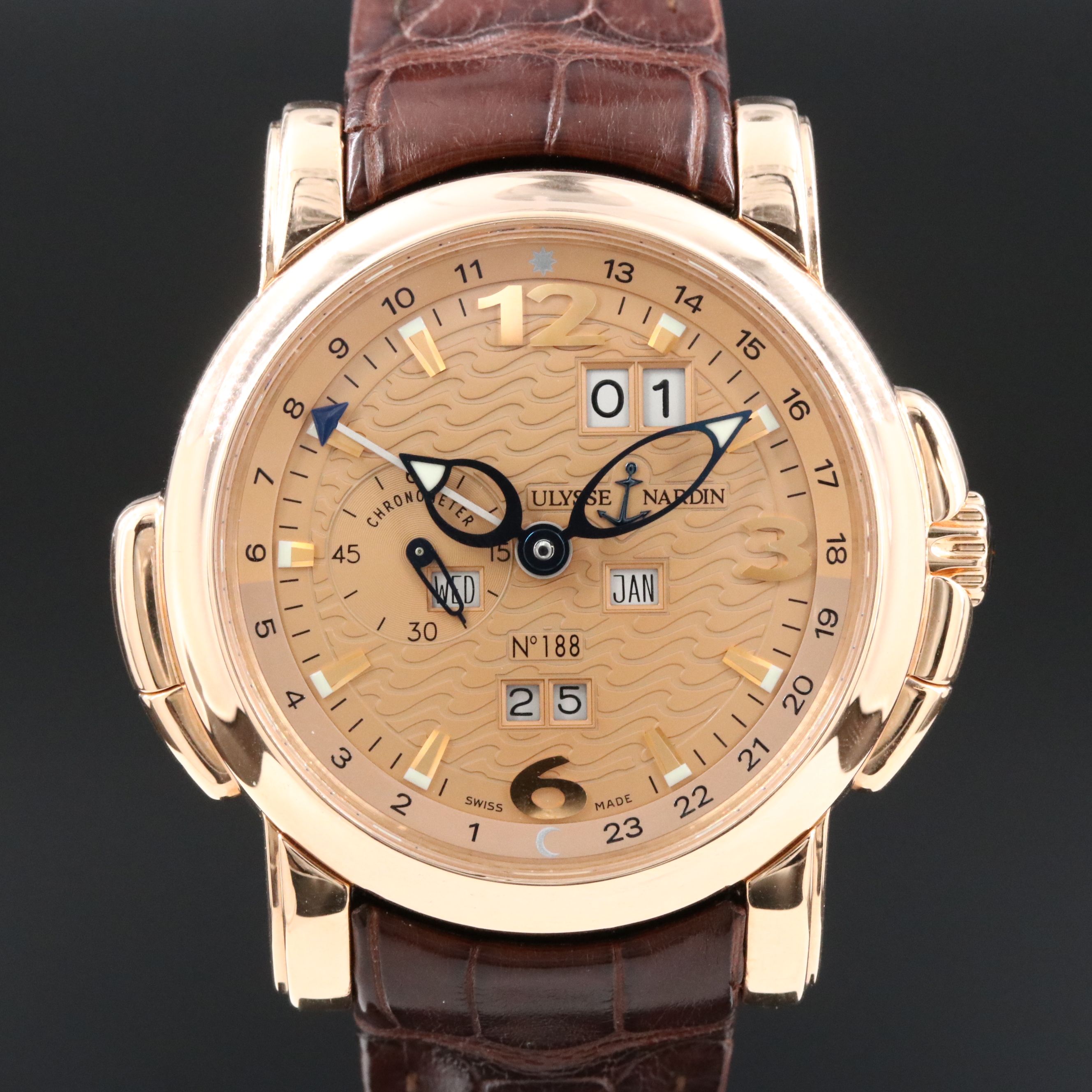 18K Ulysse Nardin GMT Perpetual Calendar Limited Edition Automatic Watch 322.66