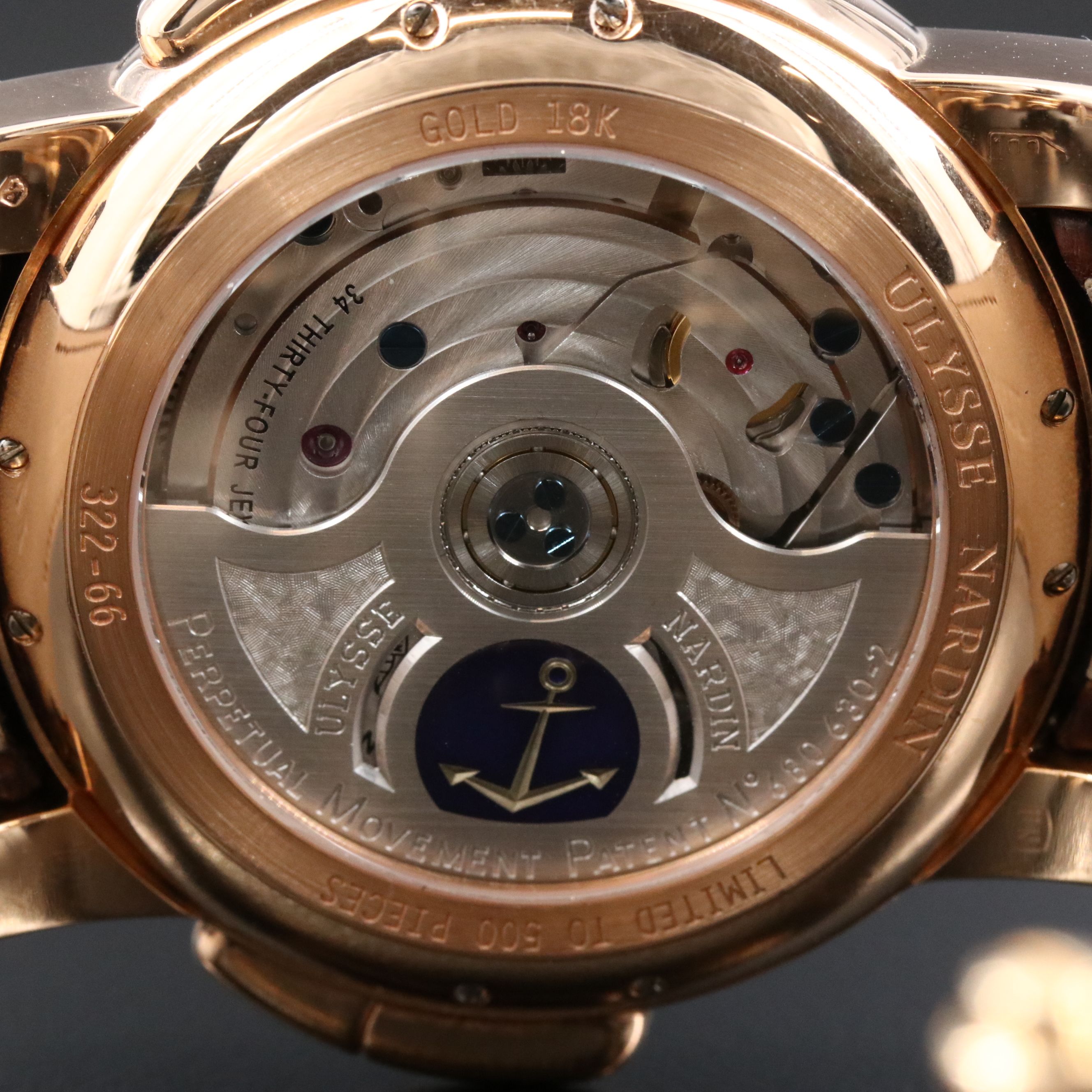 18K Ulysse Nardin GMT Perpetual Calendar Limited Edition Automatic Watch 322.66