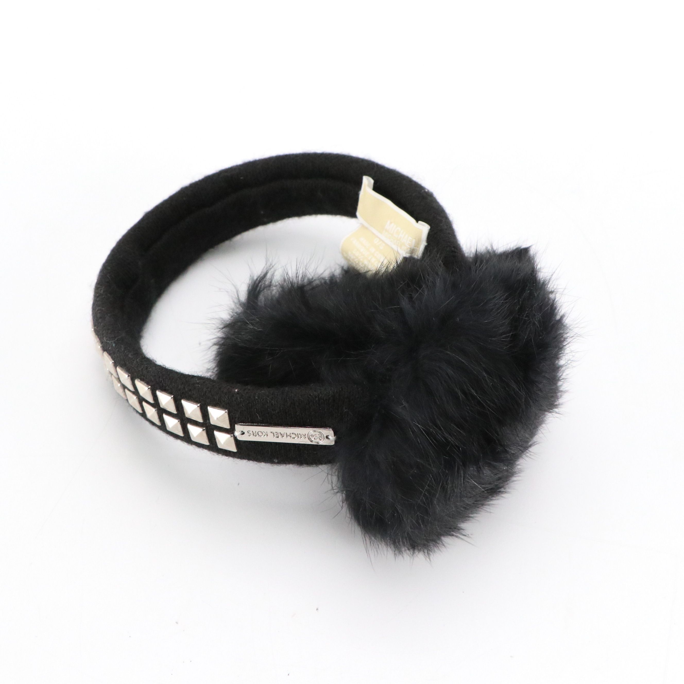 MICHAEL Michael Kors Rabbit Fur Earmuffs with Other Wool Beret and Scarves