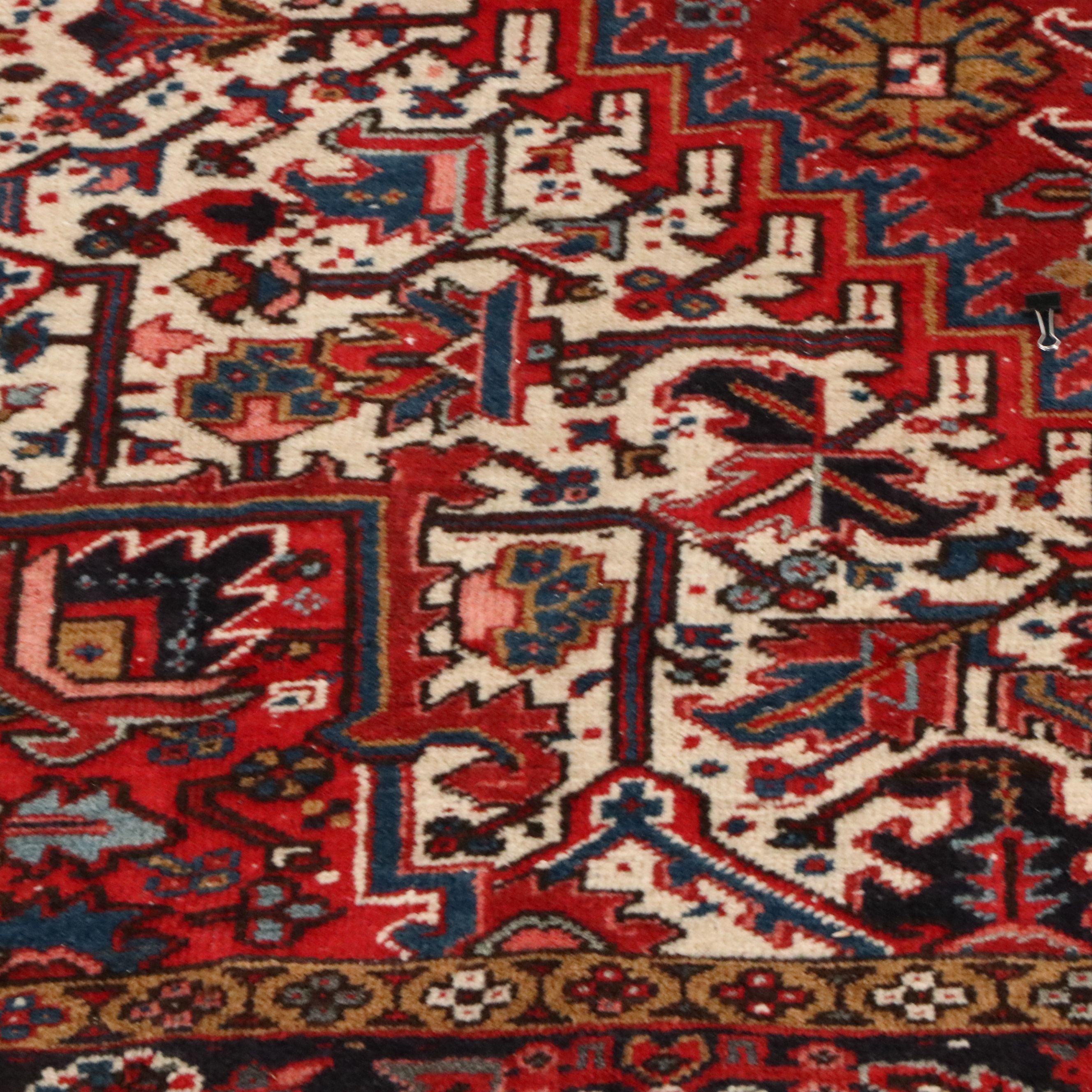 9'6 x 12'10 Hand-Knotted Persian Heriz Room-Sized Rug