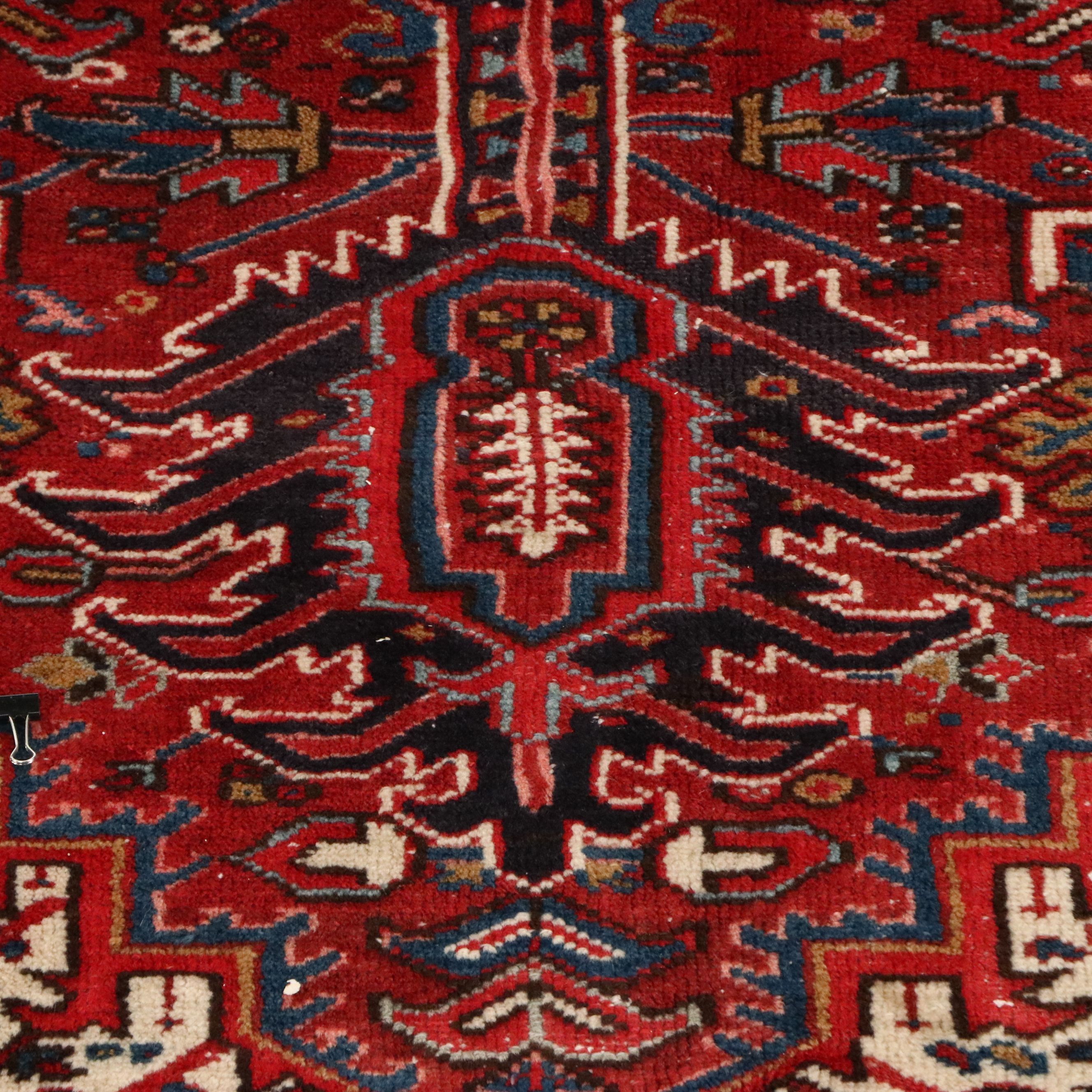 9'6 x 12'10 Hand-Knotted Persian Heriz Room-Sized Rug