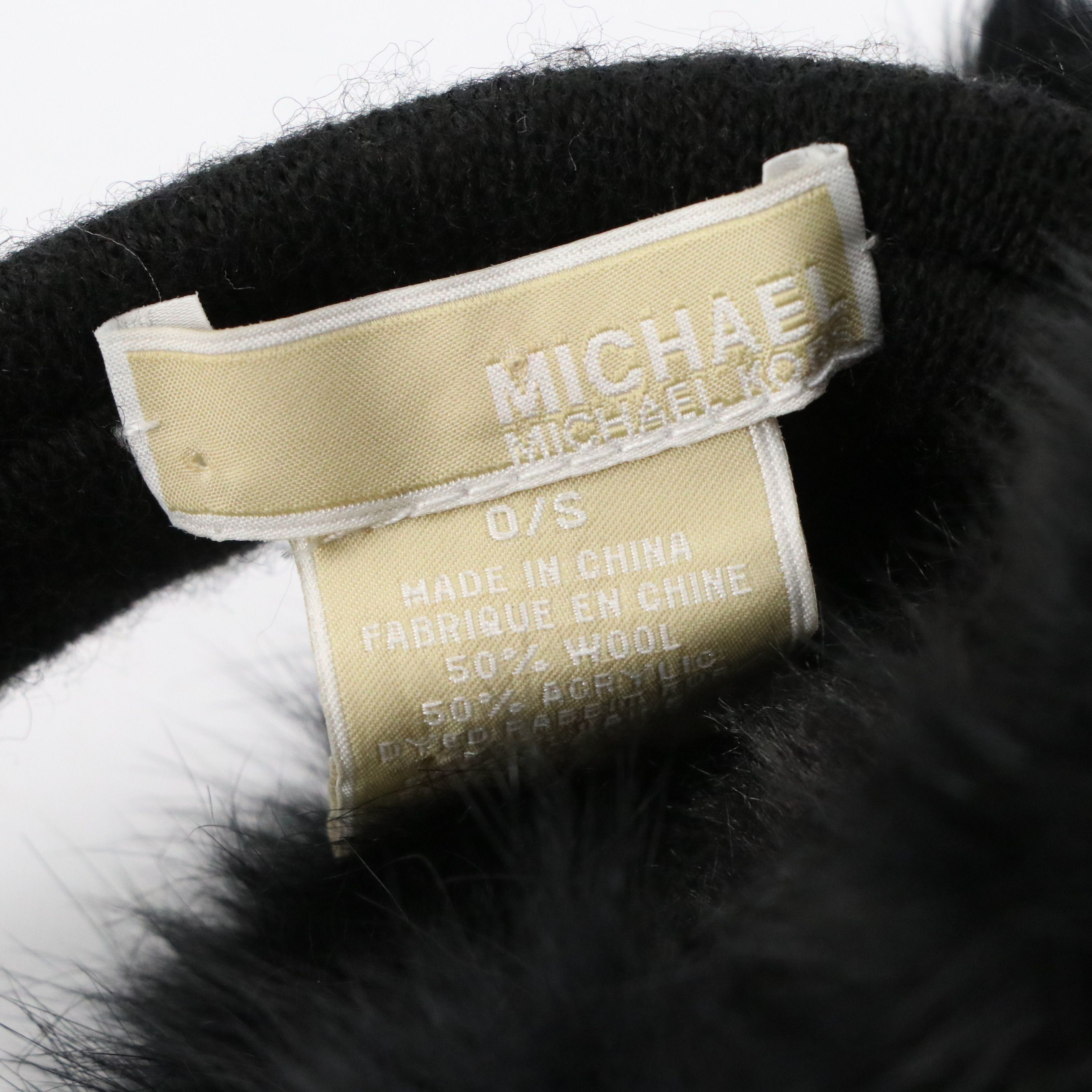 MICHAEL Michael Kors Rabbit Fur Earmuffs with Other Wool Beret and Scarves