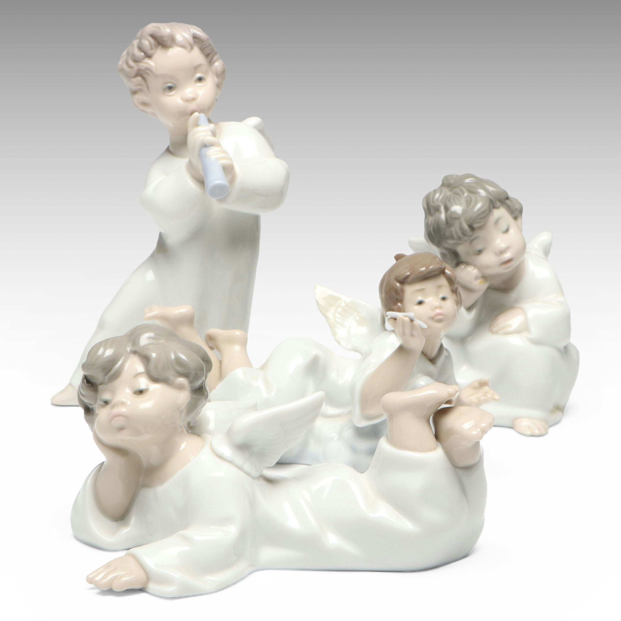 Lladró "Making a Wish" and More Lladró Porcelain Angel Figures