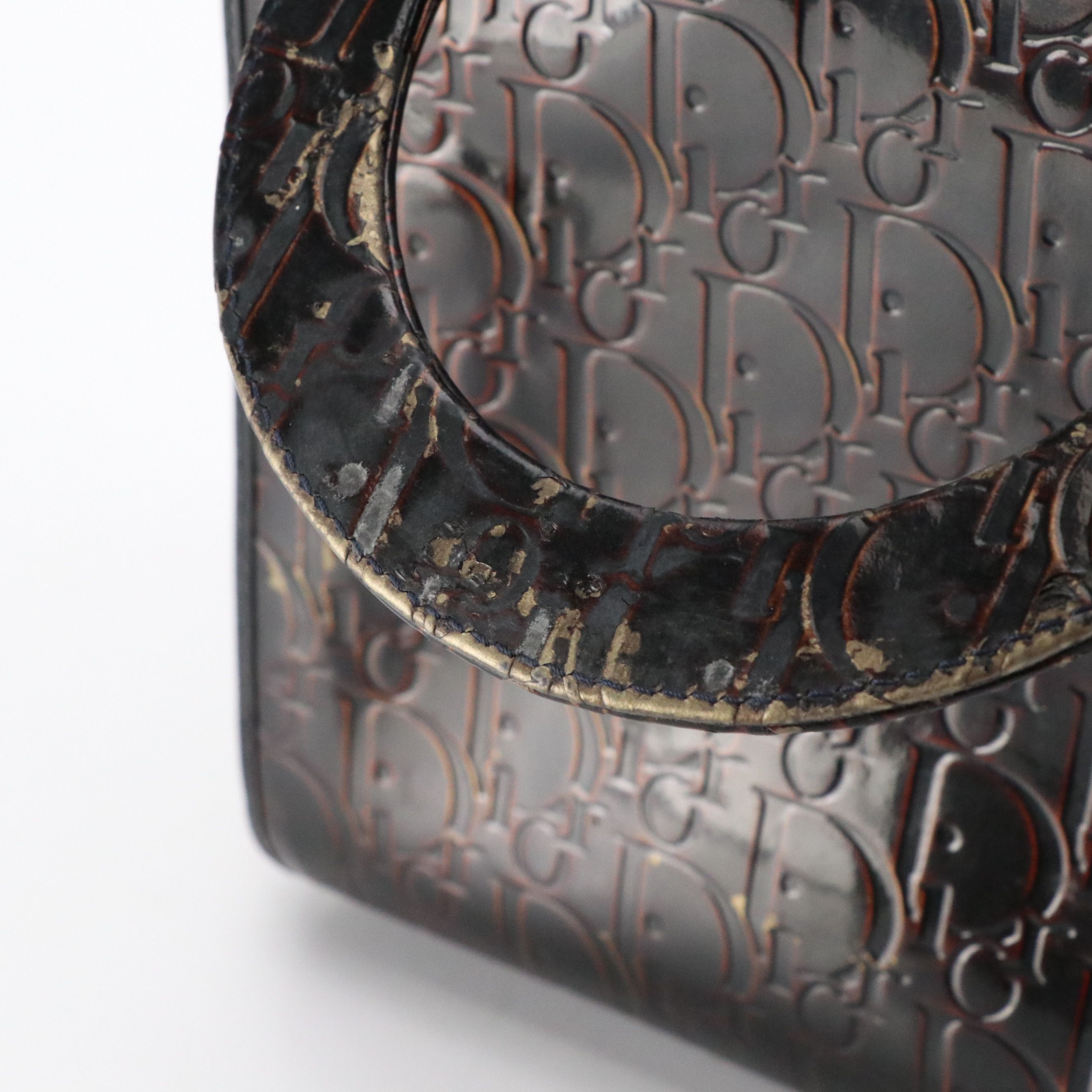 Christian Dior Small Lady Dior Handbag in Dior Oblique Patent Leather