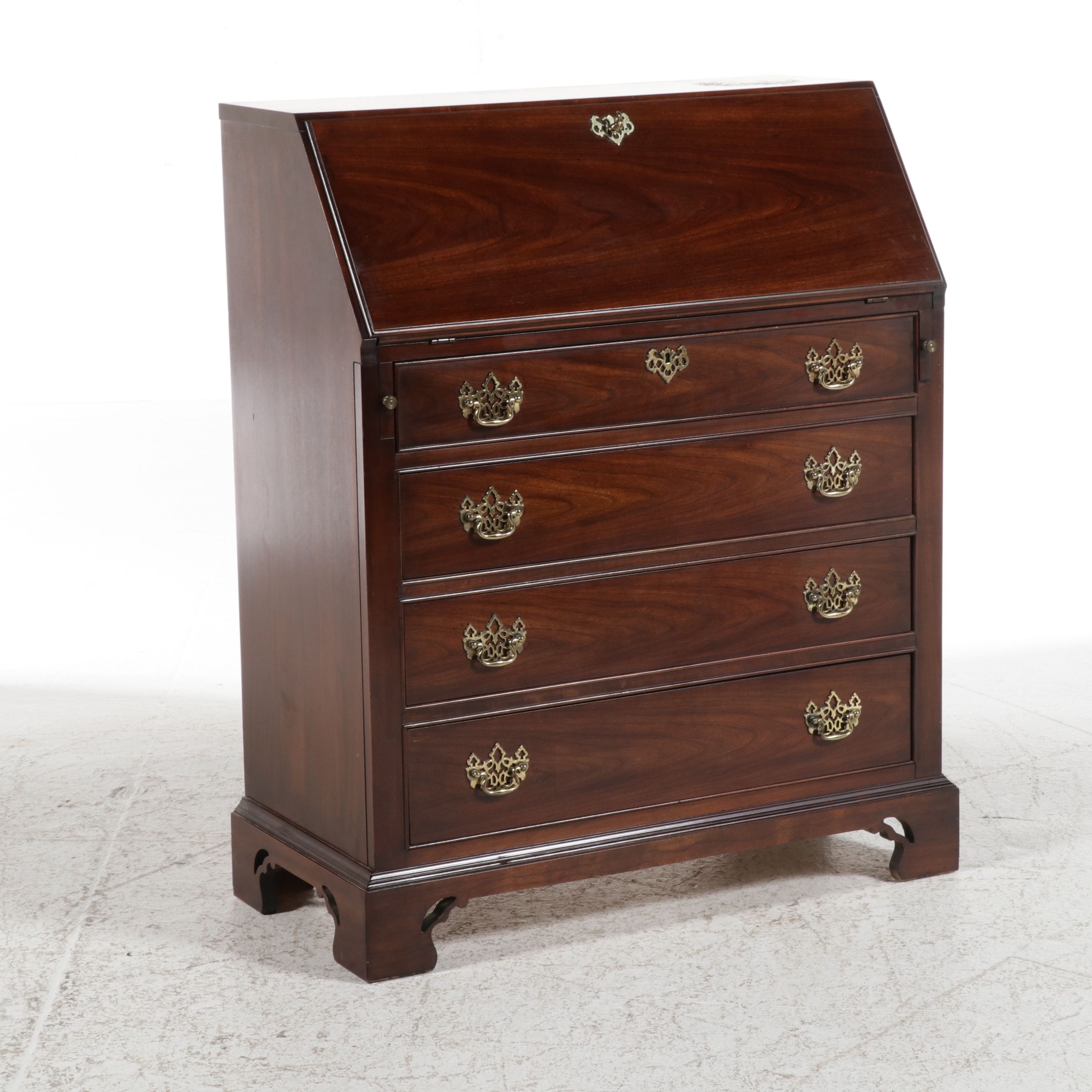 Thomasville Chippendale Style Mahogany Slant-Front Desk, Late 20th Century