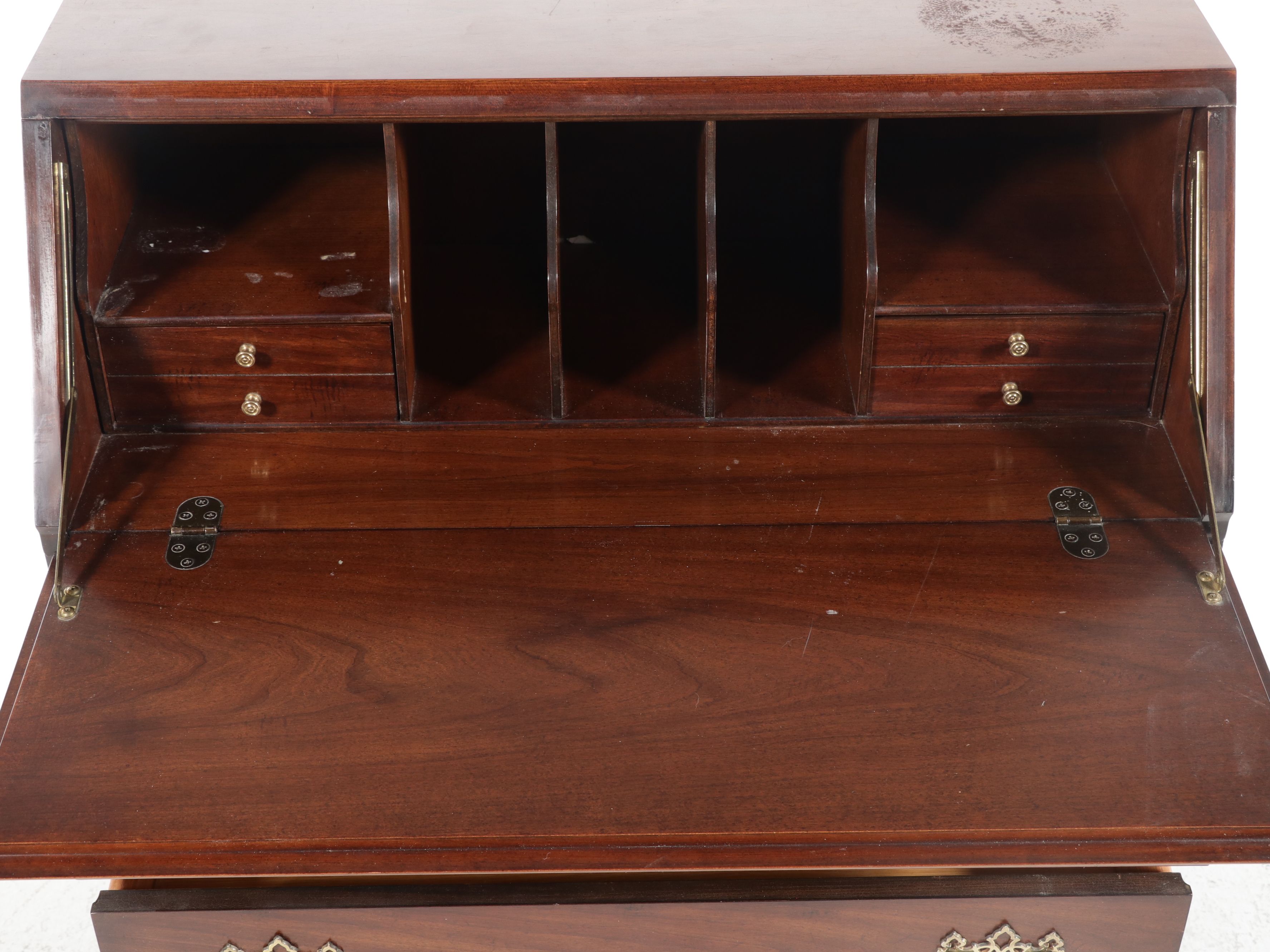 Thomasville Chippendale Style Mahogany Slant-Front Desk, Late 20th Century