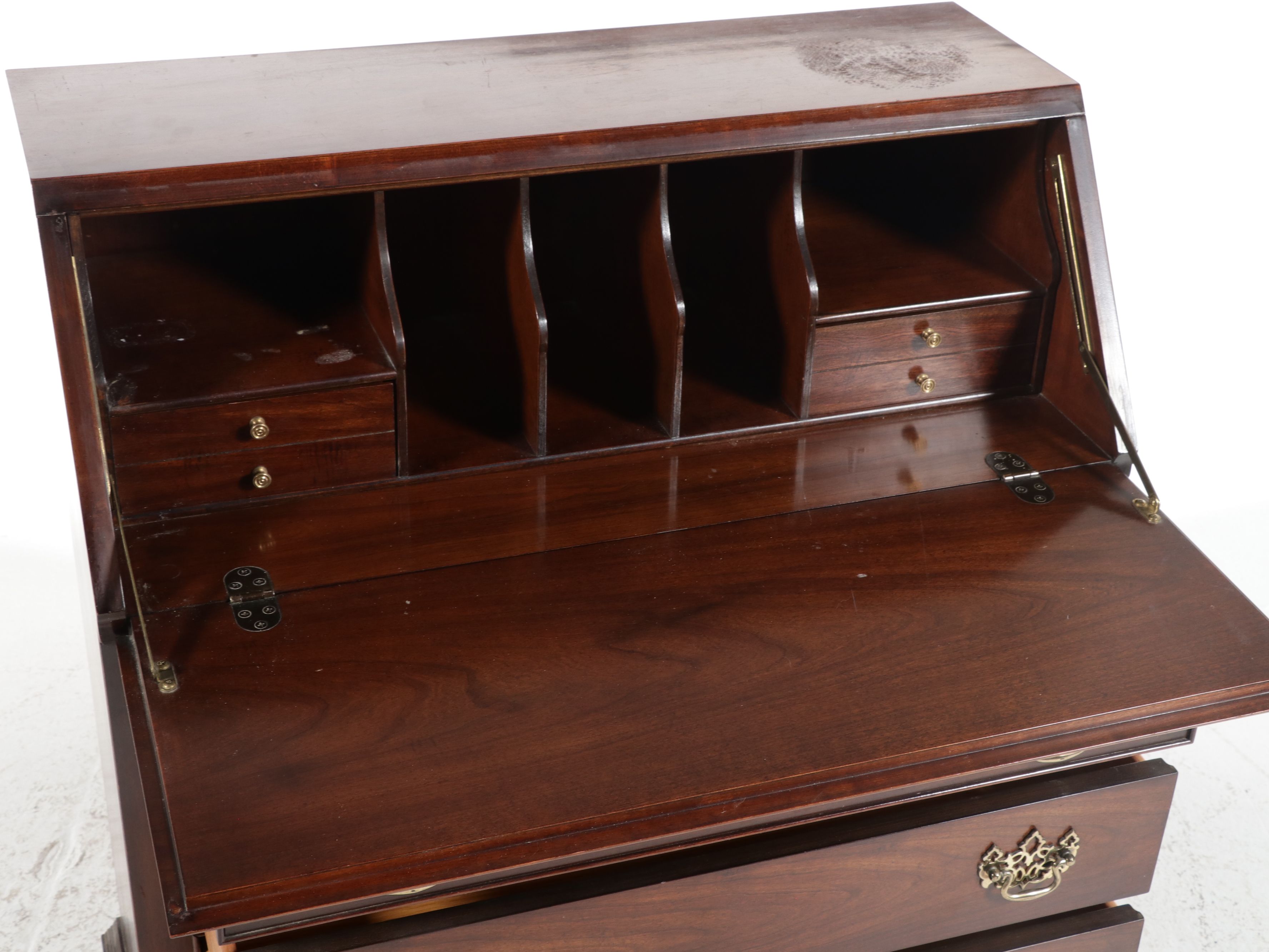 Thomasville Chippendale Style Mahogany Slant-Front Desk, Late 20th Century