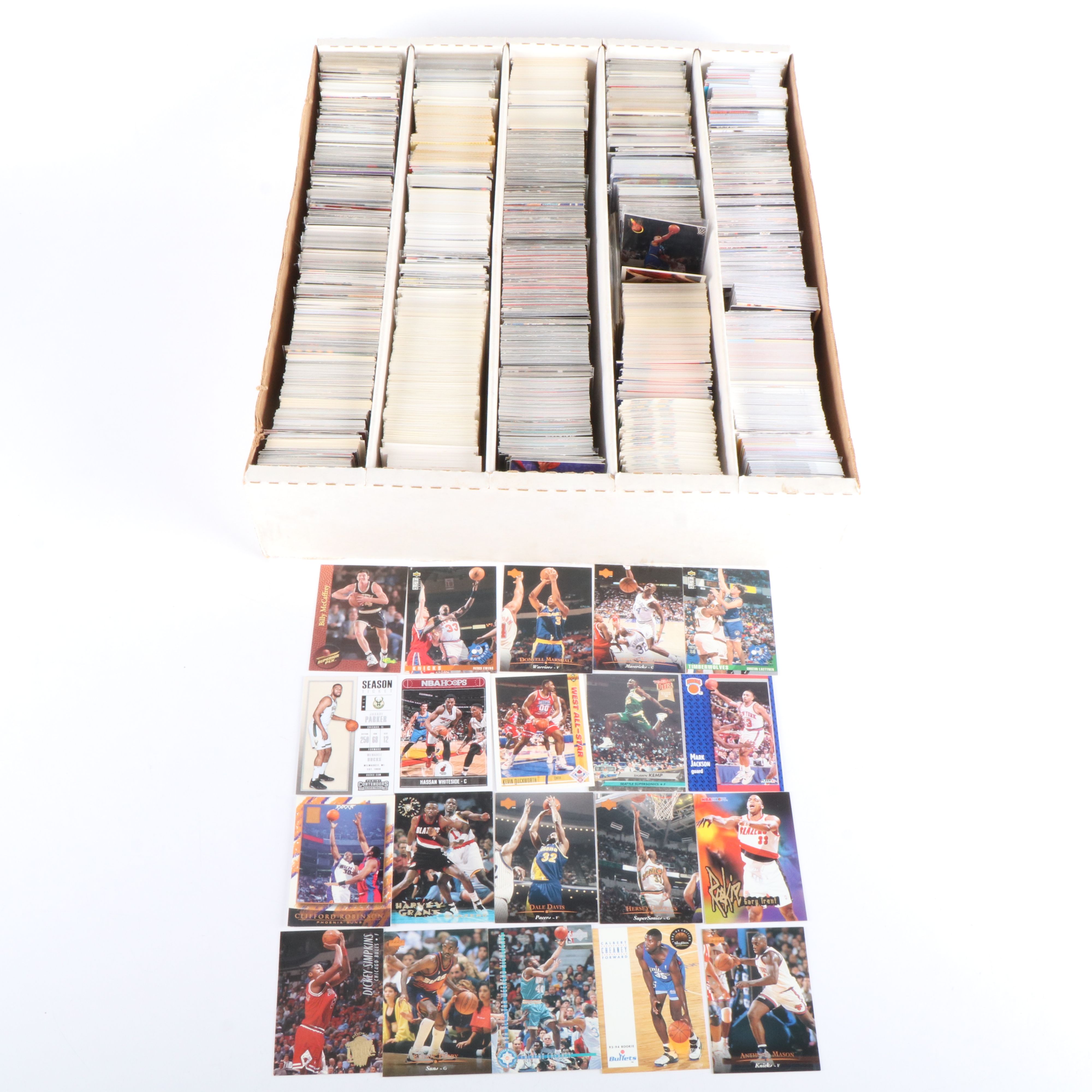 Storage Box of Over 4,000 Basketball Trading Cards and Some Racing Cards