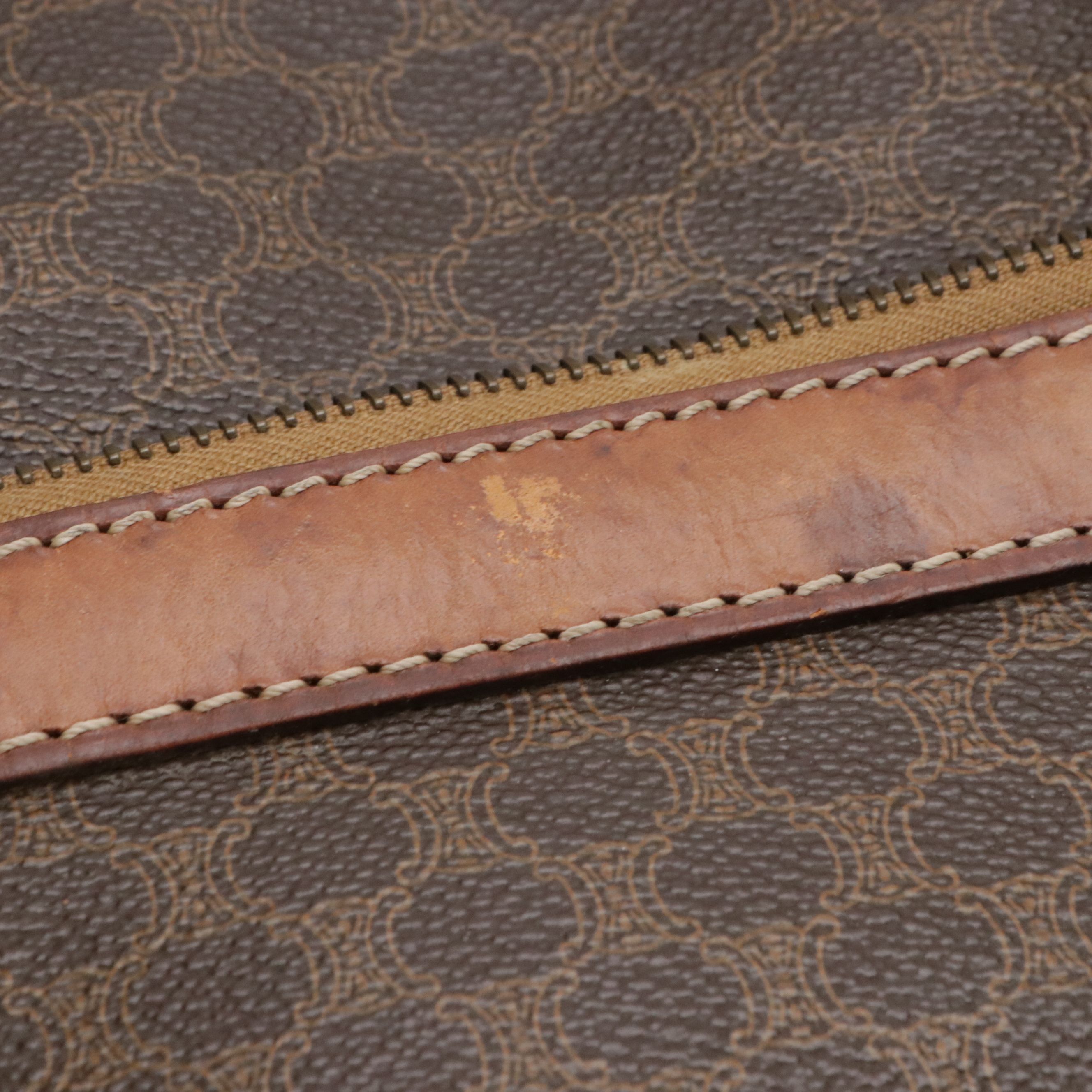 Celine Duffle Bag in Dark Brown Macadam Canvas and Leather