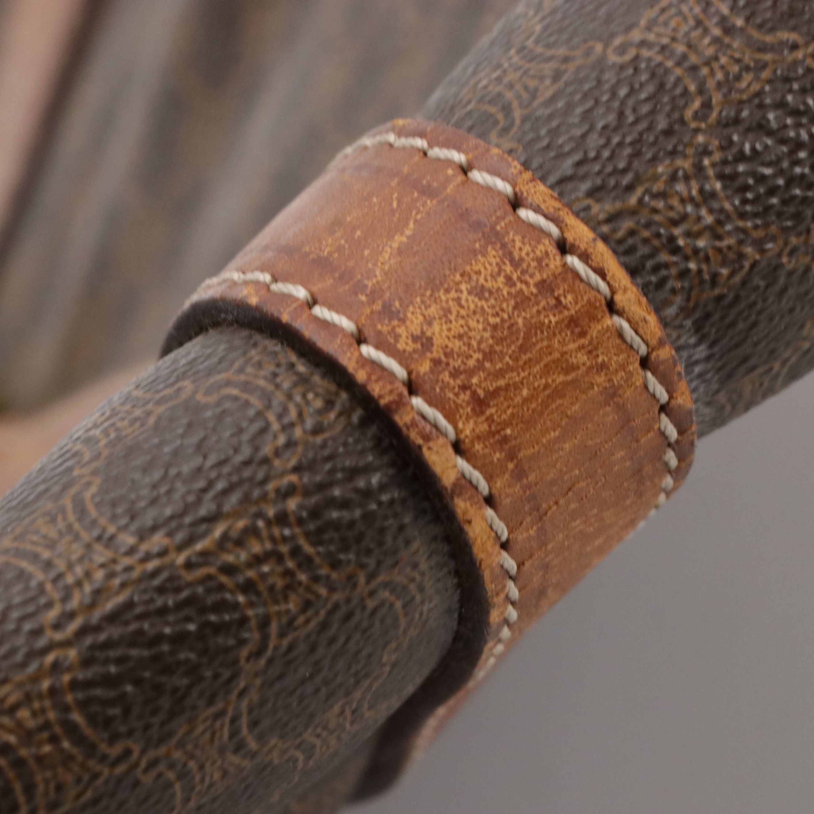 Celine Duffle Bag in Dark Brown Macadam Canvas and Leather