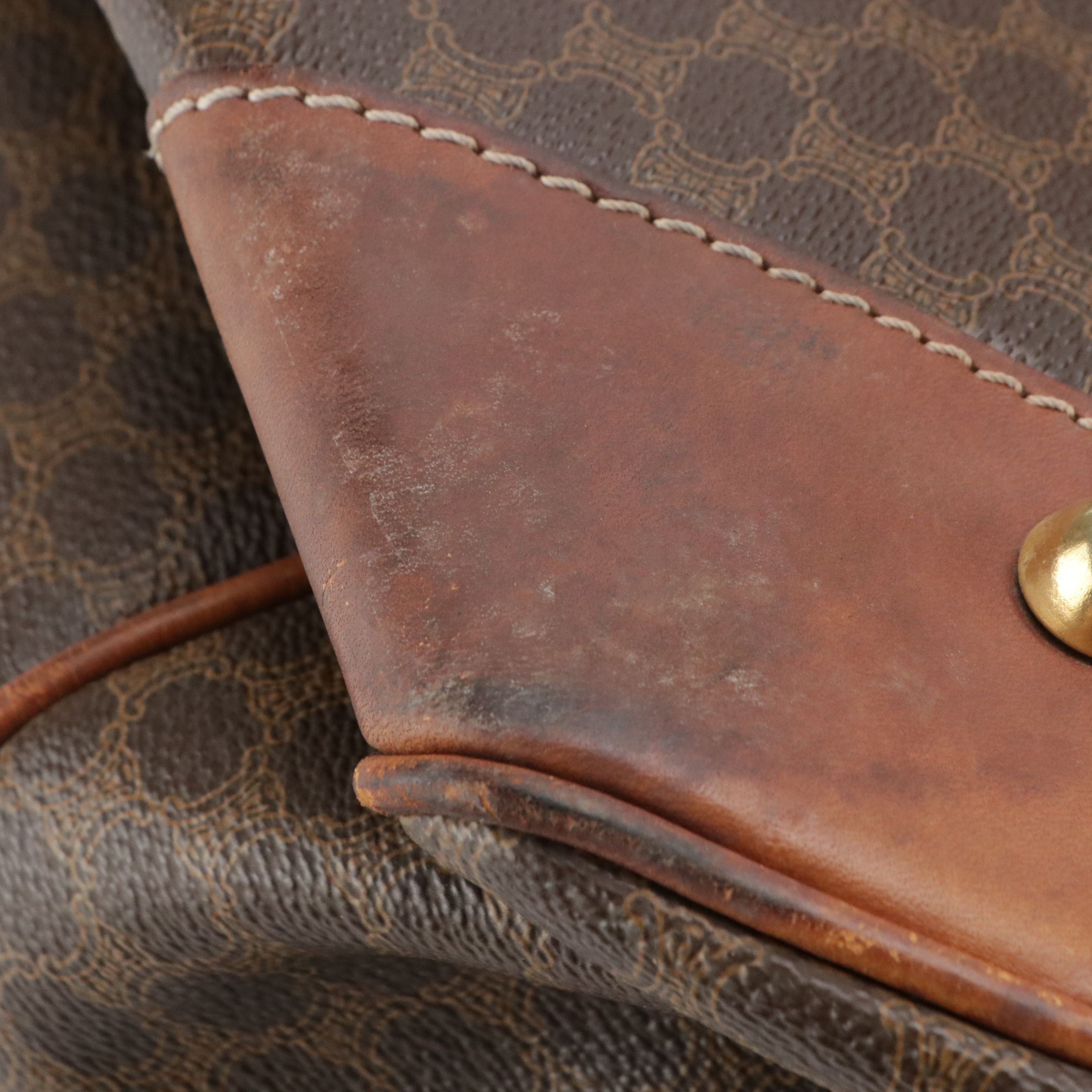 Celine Duffle Bag in Dark Brown Macadam Canvas and Leather