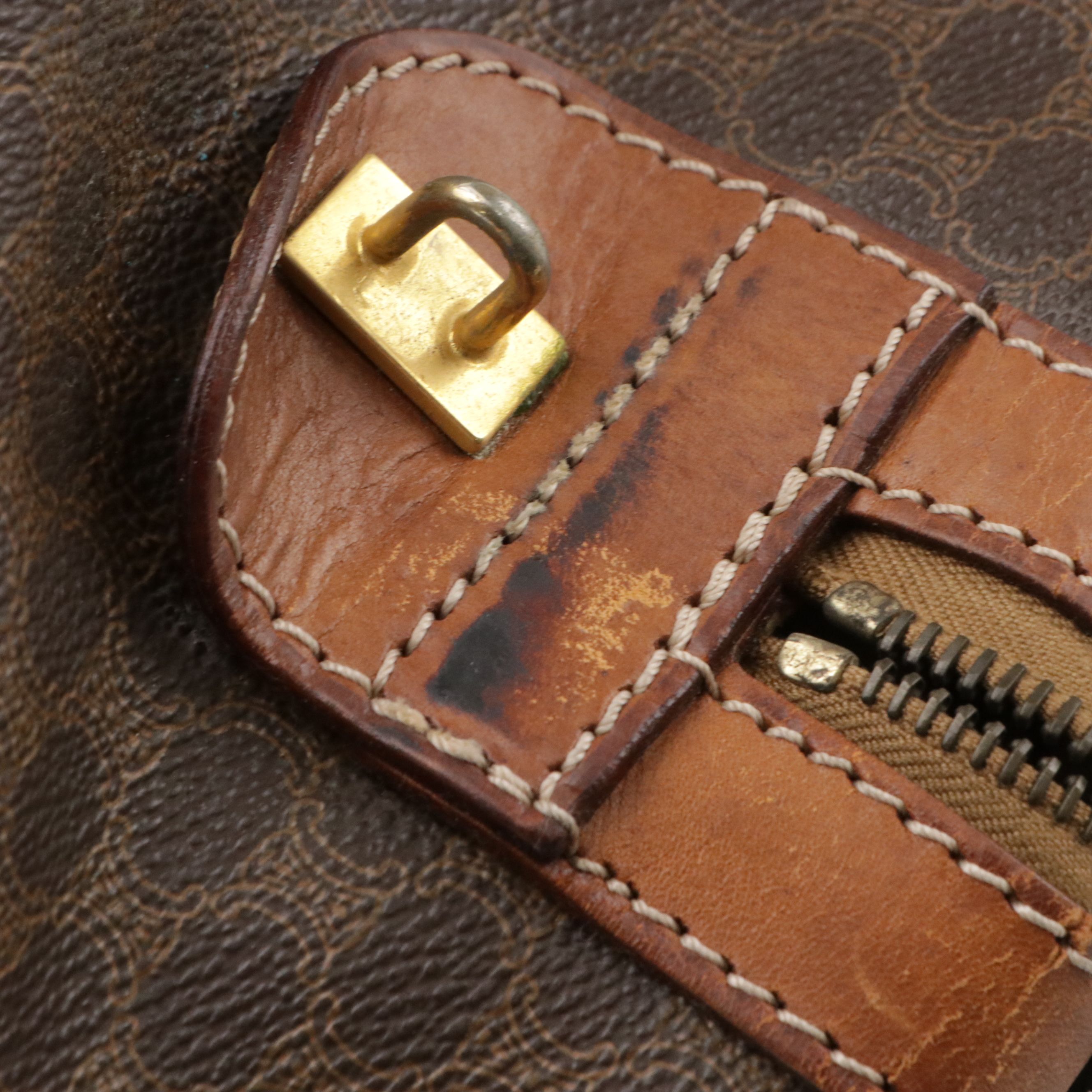 Celine Duffle Bag in Dark Brown Macadam Canvas and Leather