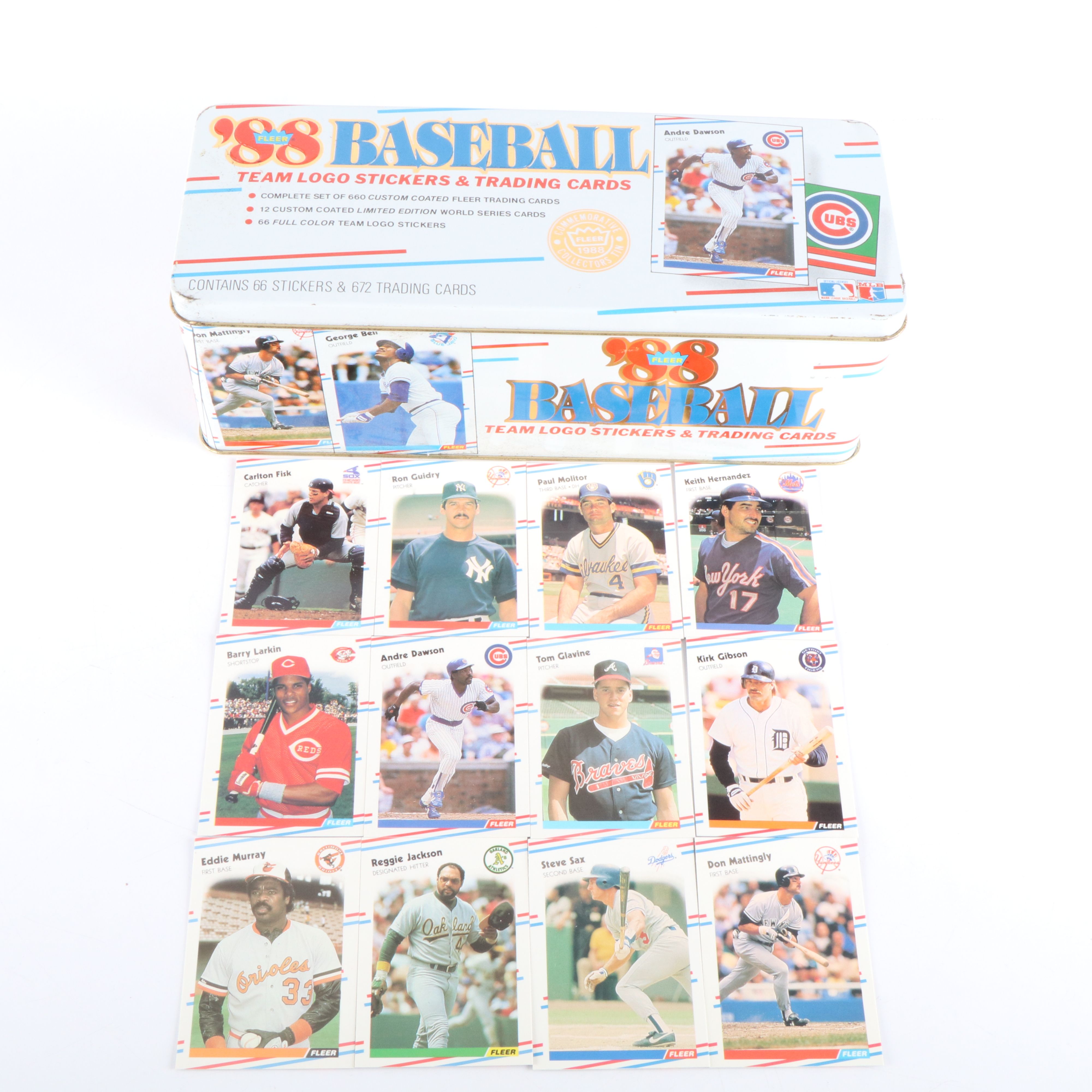 1988 Fleer Baseball Card Set with Reggie Jackson, Barry Larkin, and More