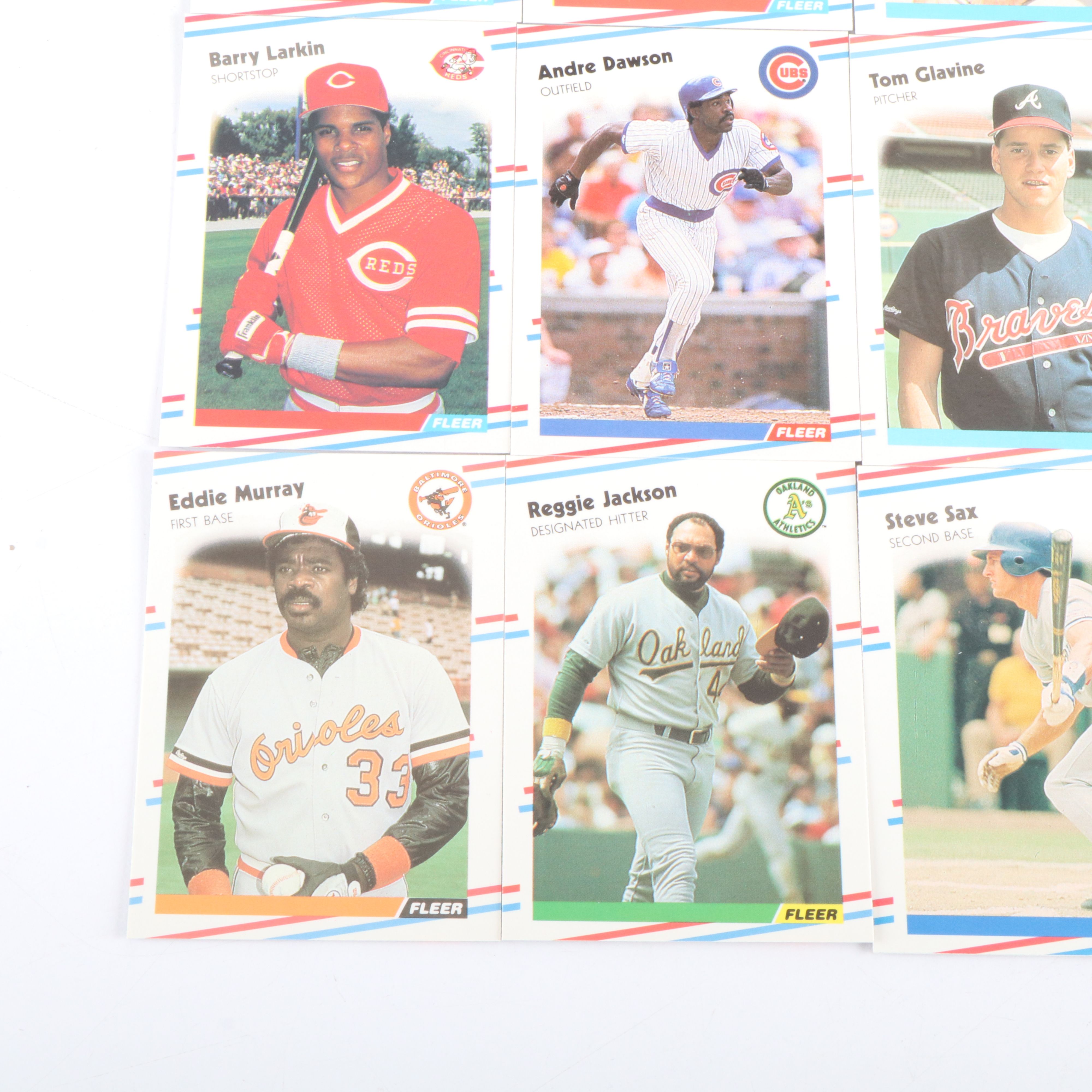 1988 Fleer Baseball Card Set with Reggie Jackson, Barry Larkin, and More