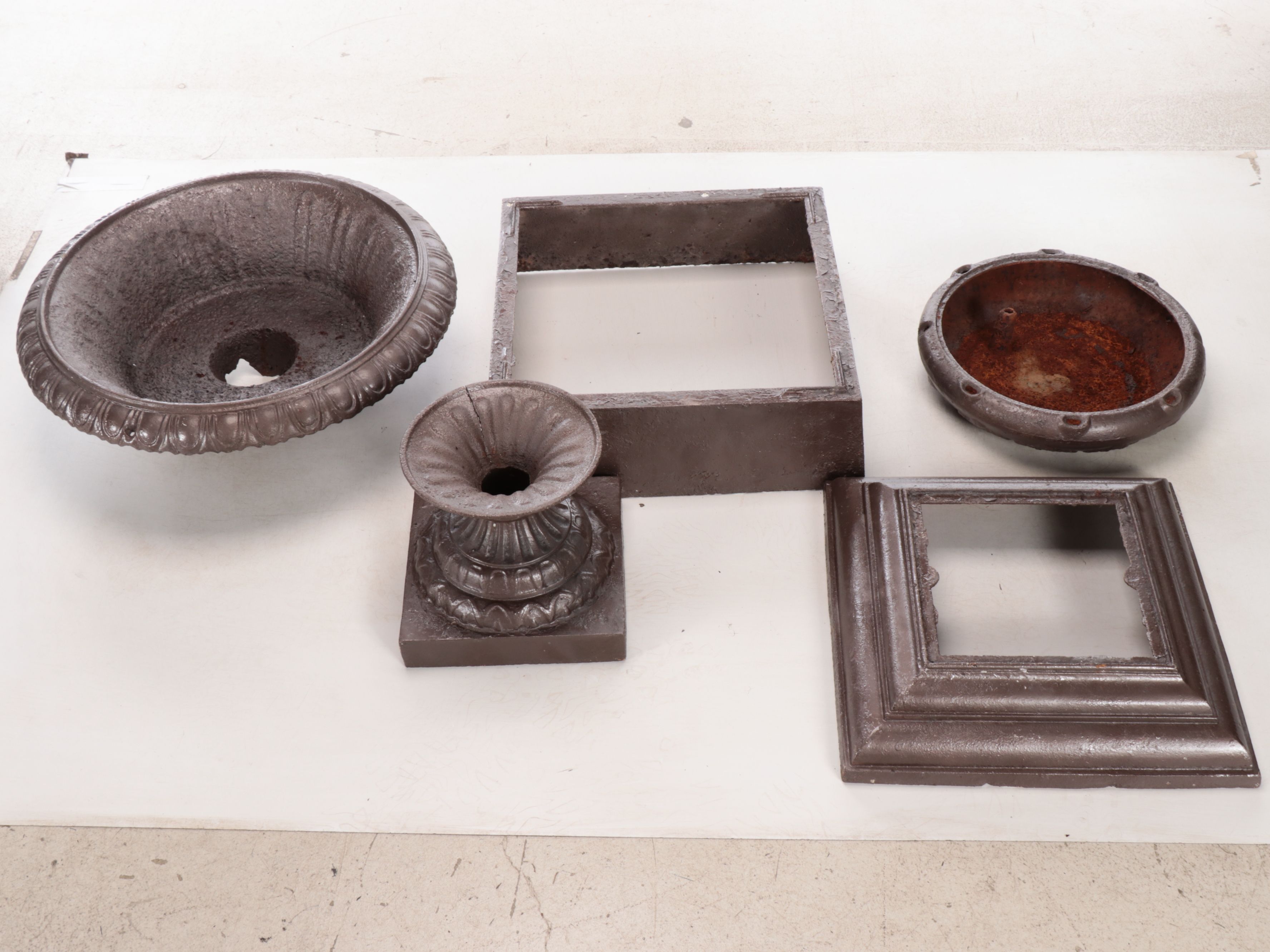 Neoclassical Style Painted Cast Metal Urn