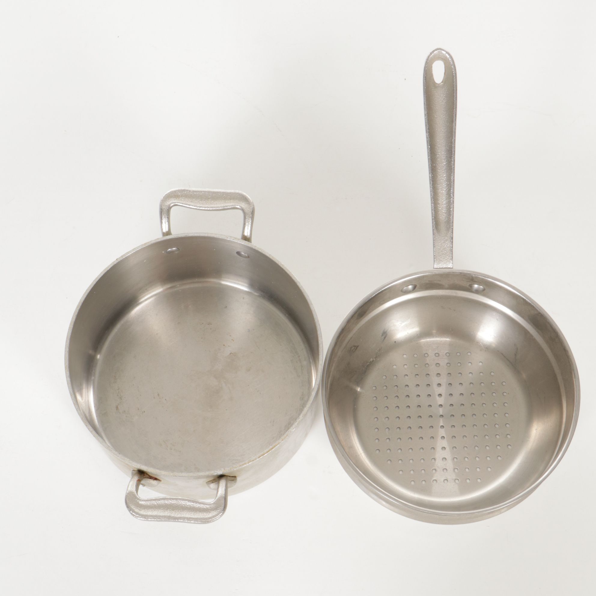 All-Clad Master Chef Stainless Steel Cookware Set with Wall-Mount Shelf & Hooks