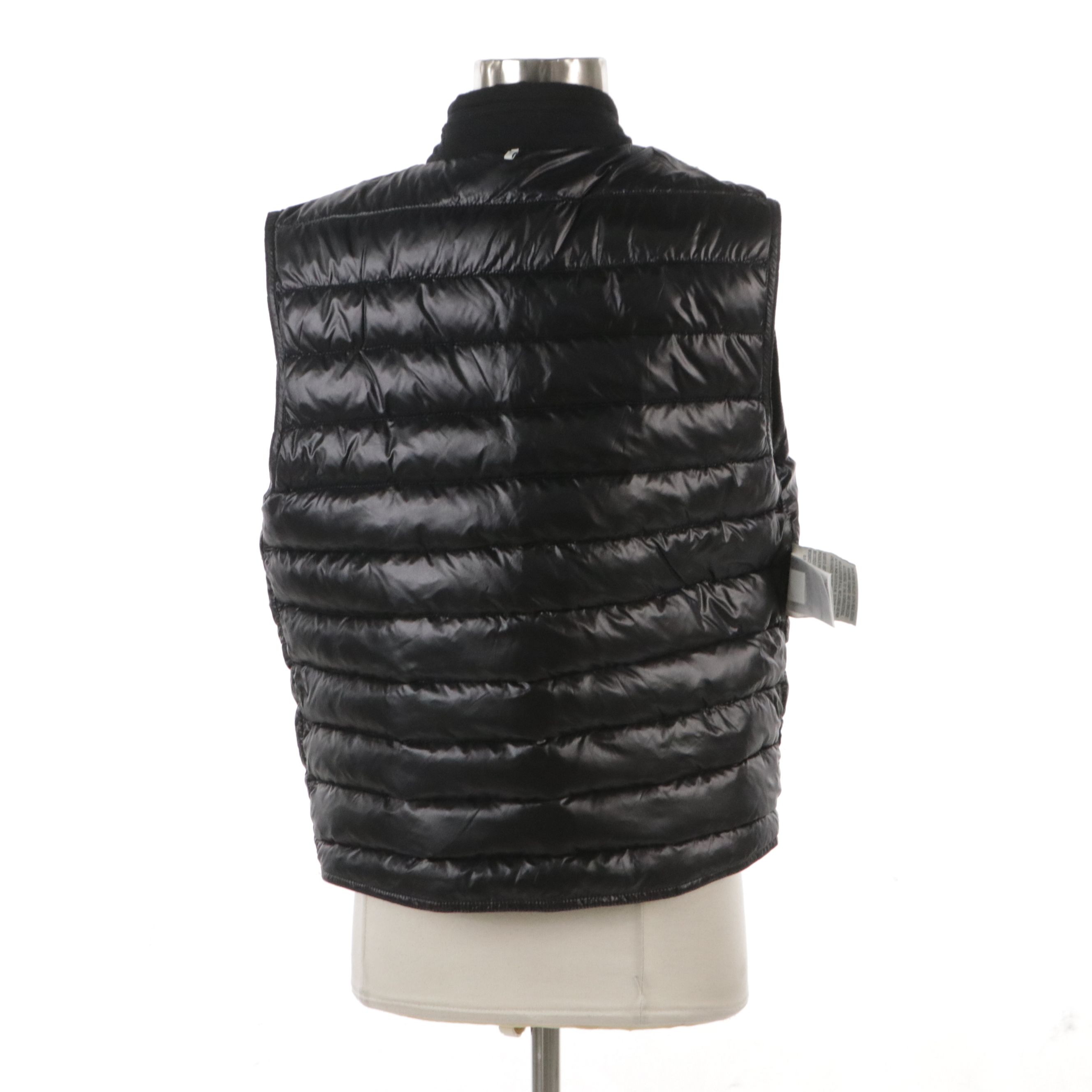 Moncler Gerard Down Zip Vest in Quilted Black Cotton