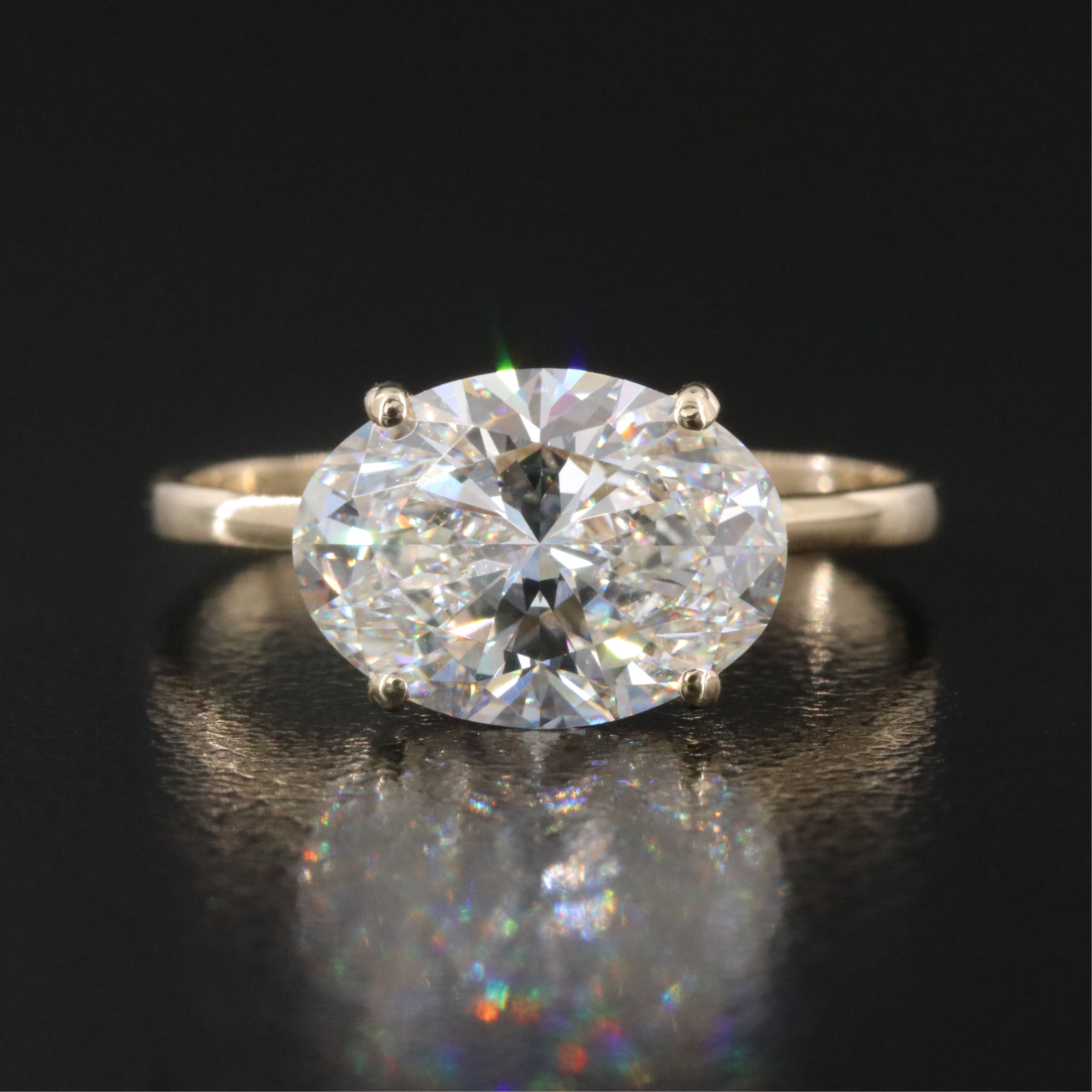 14K 3.10 CT Lab Grown Diamond Solitaire Ring with IGI Report