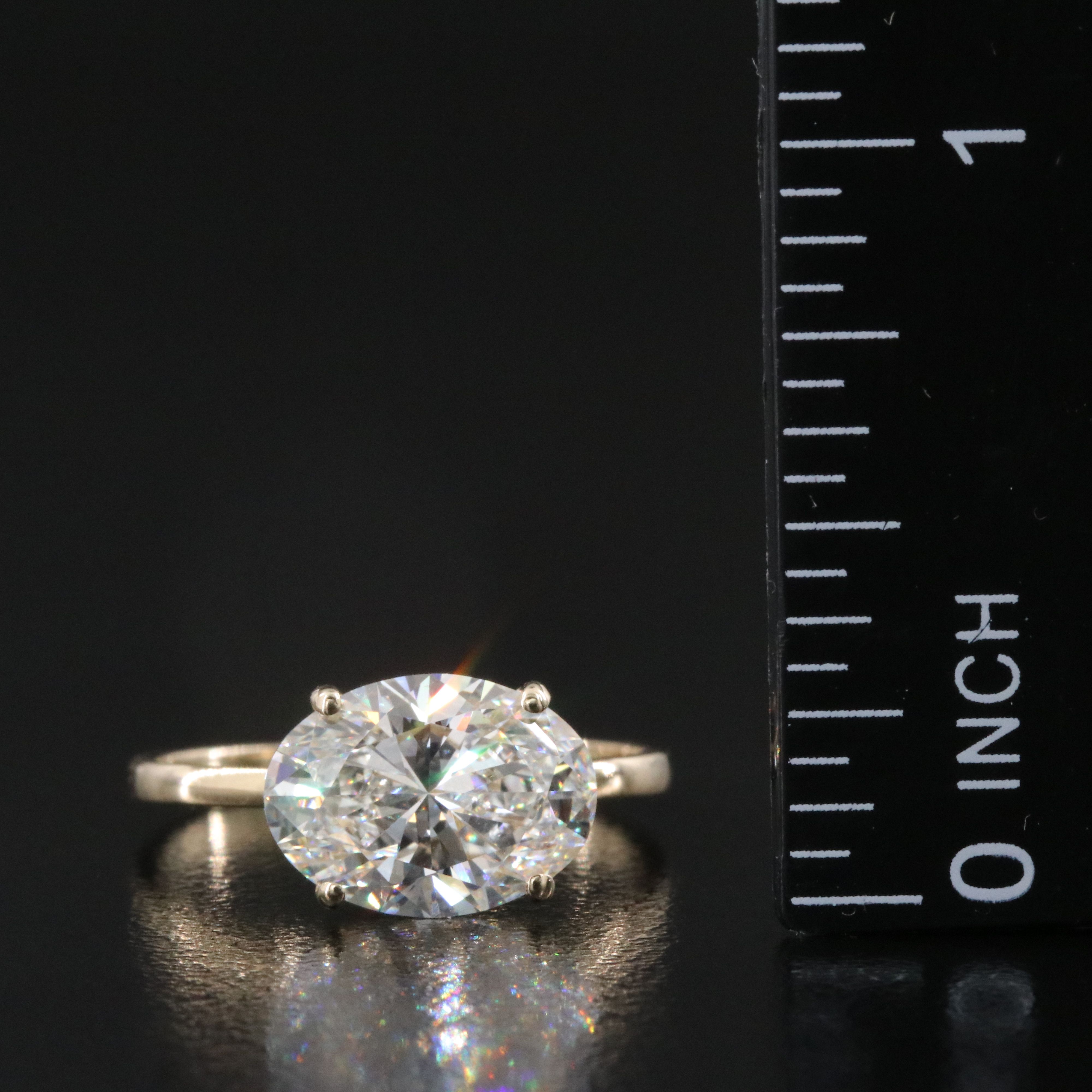 14K 3.10 CT Lab Grown Diamond Solitaire Ring with IGI Report