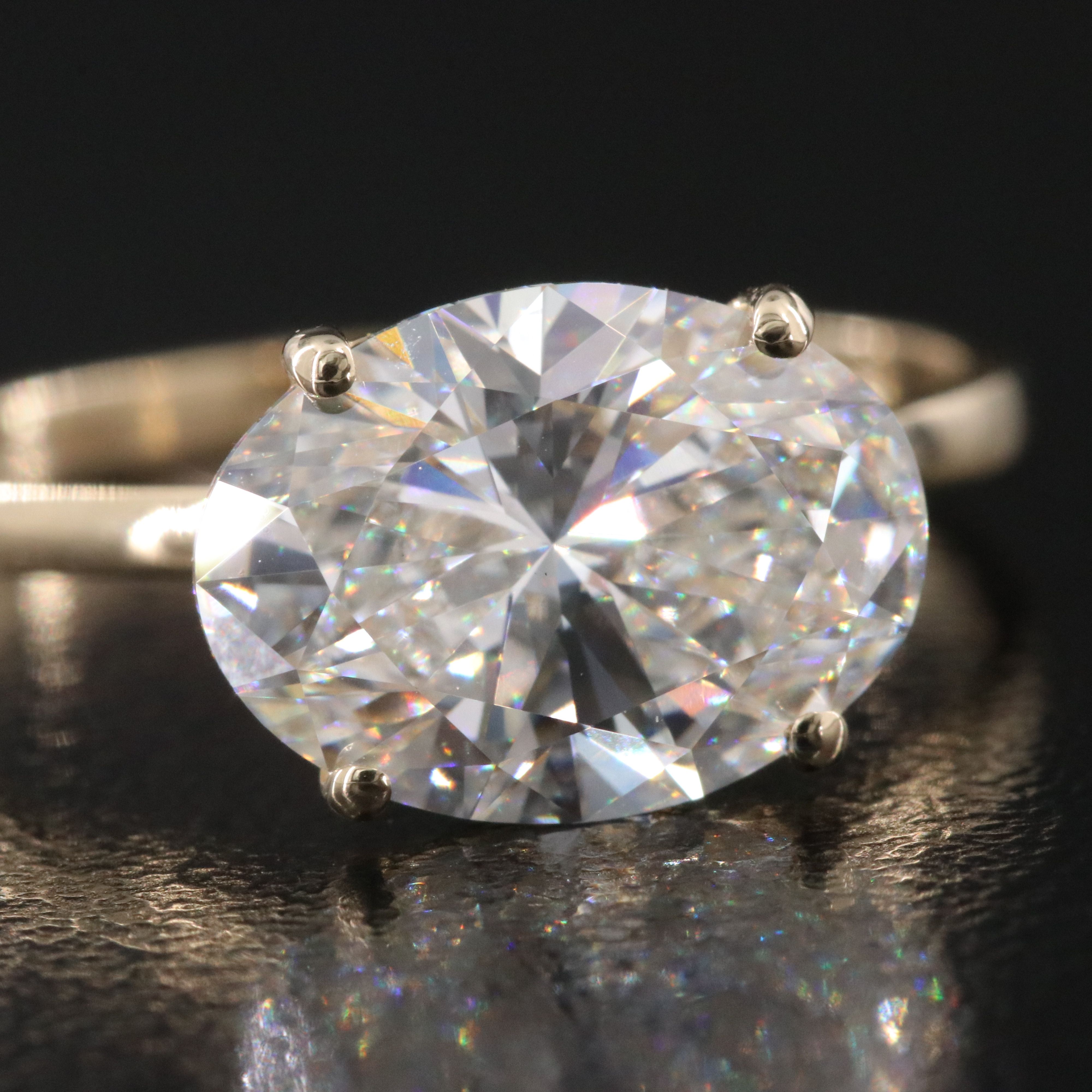 14K 3.10 CT Lab Grown Diamond Solitaire Ring with IGI Report