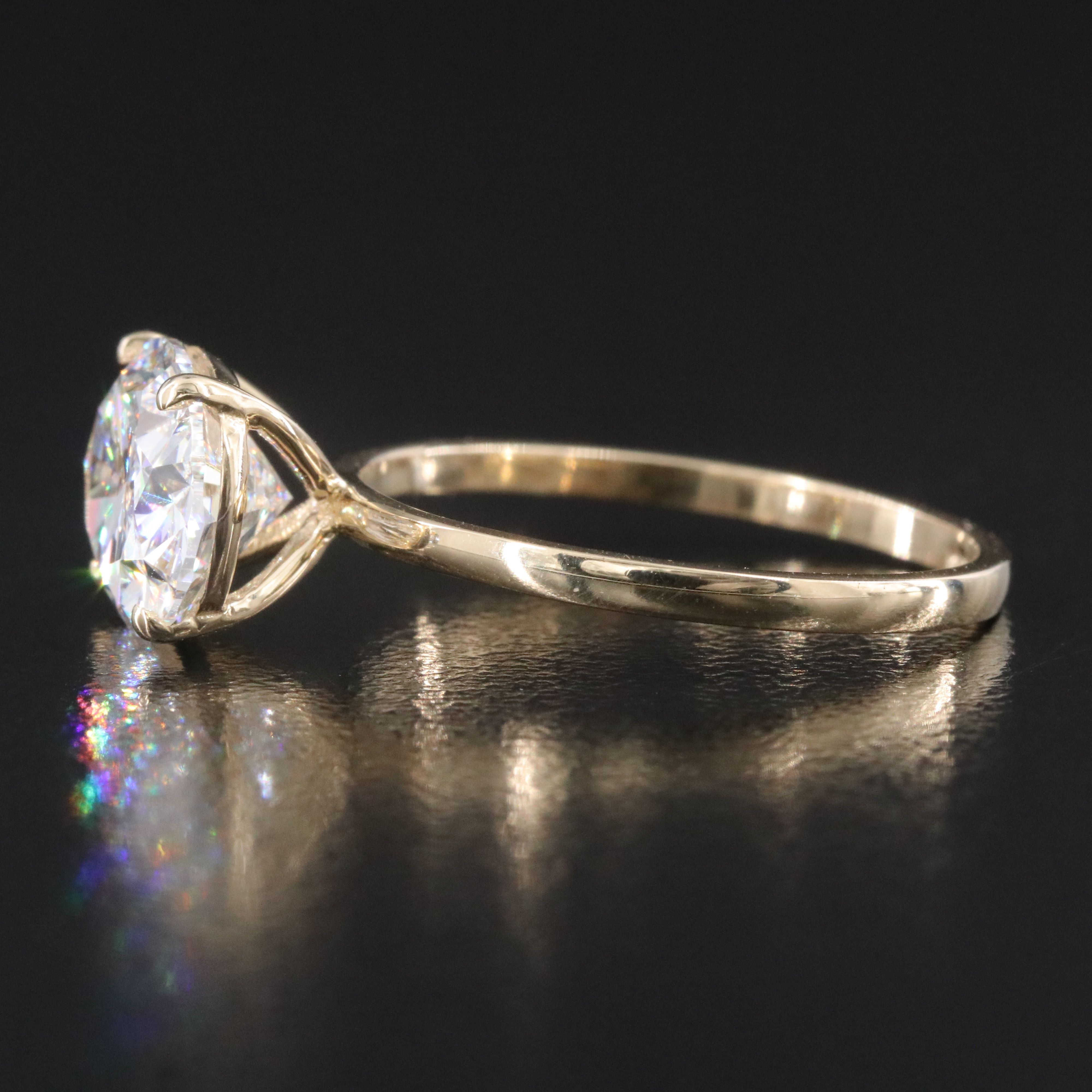 14K 3.10 CT Lab Grown Diamond Solitaire Ring with IGI Report