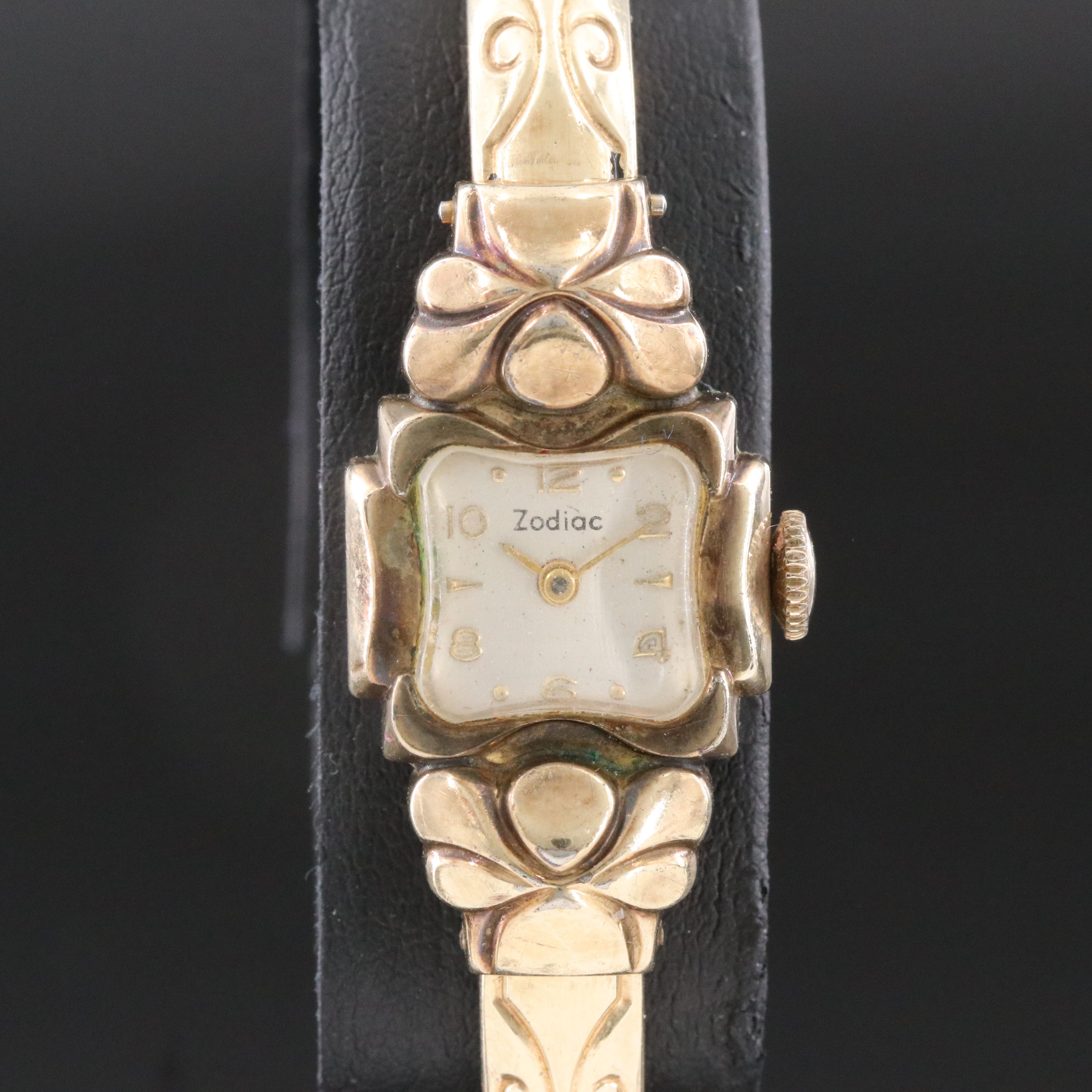 Zodiac Mid-Century Gold-Filled Bangle Watch