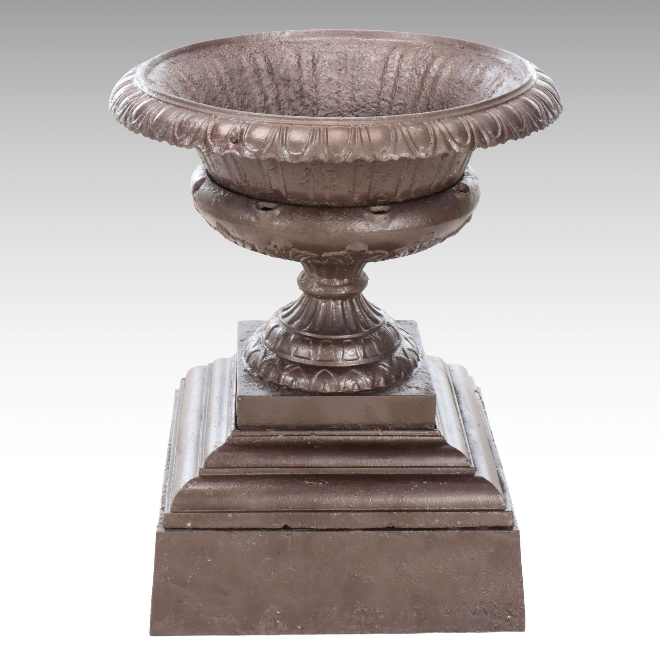 Neoclassical Style Painted Cast Metal Urn