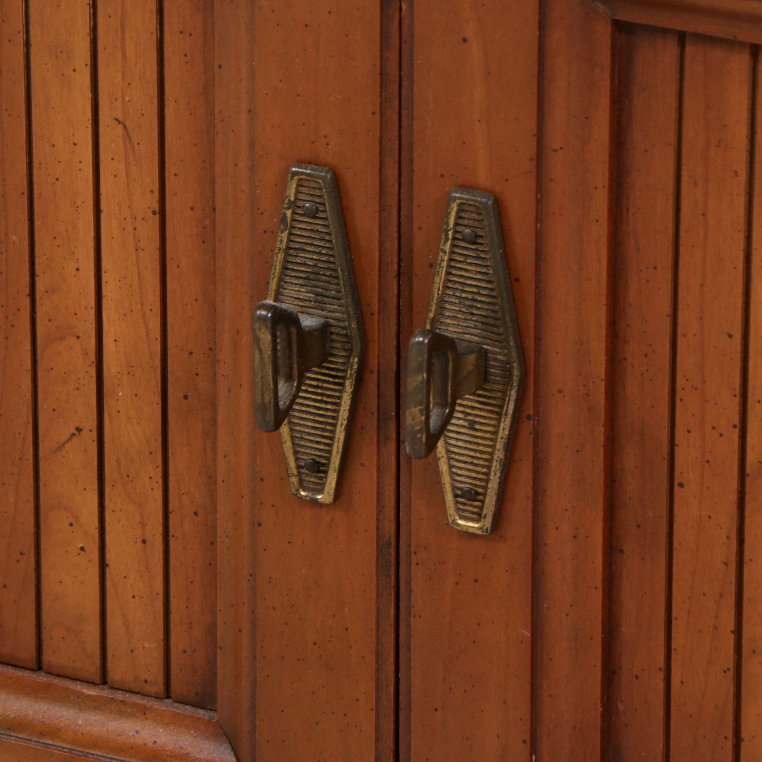 Pair of Neoclassical Style Marble-Top Fruitwood Nightstands, Mid to Late 20th C.