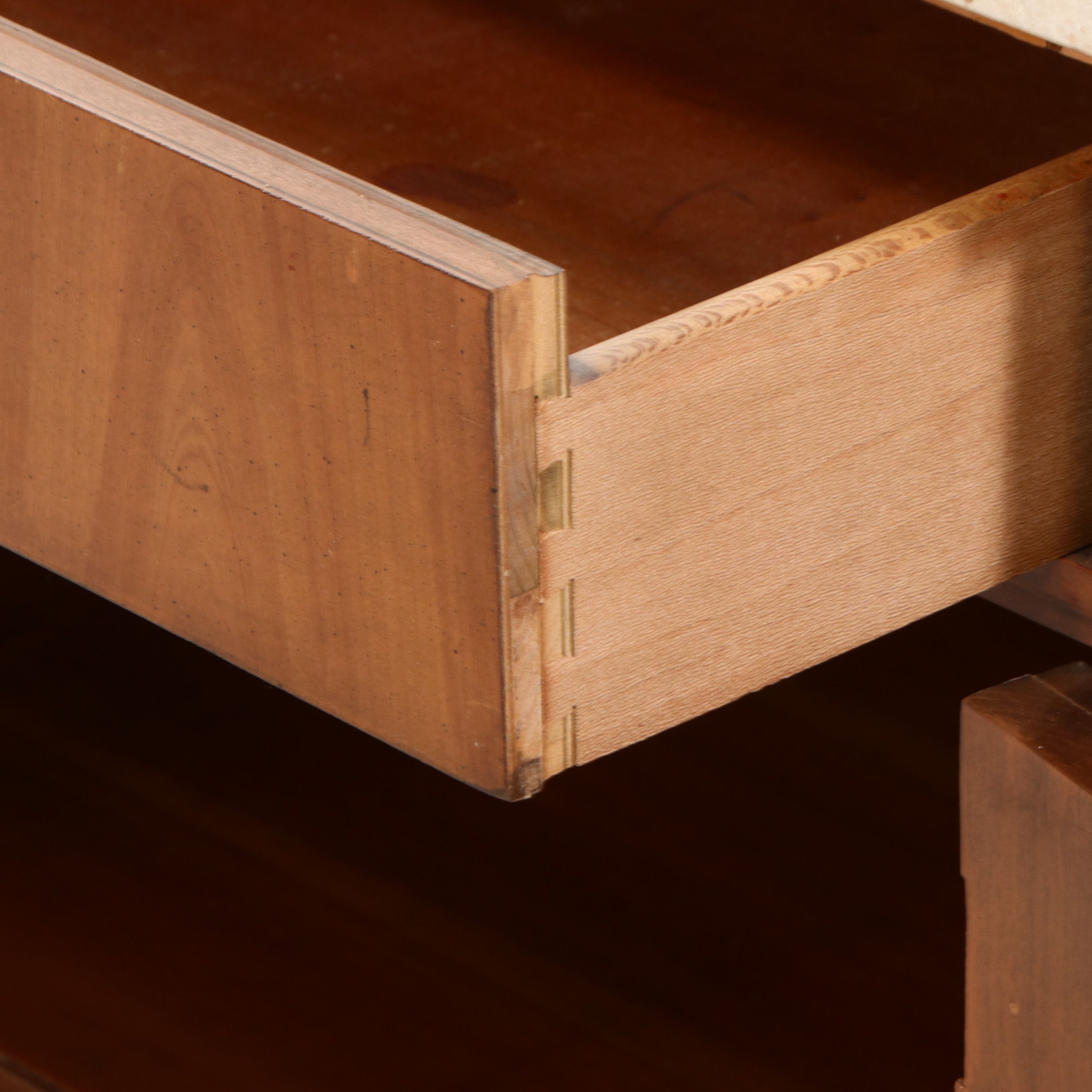 Pair of Neoclassical Style Marble-Top Fruitwood Nightstands, Mid to Late 20th C.