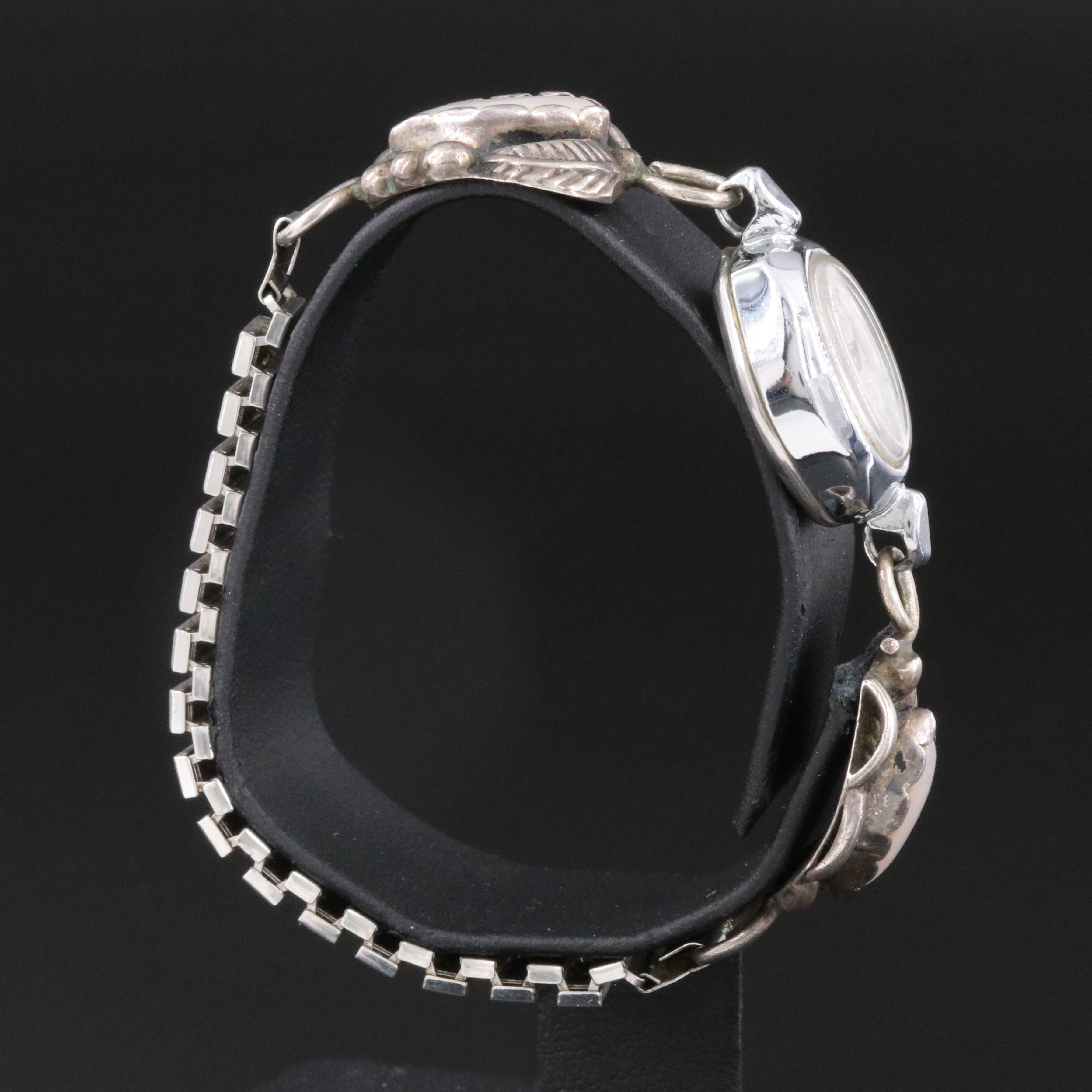 Timex Mother-of-Pearl and Sterling Stem Wind Watch