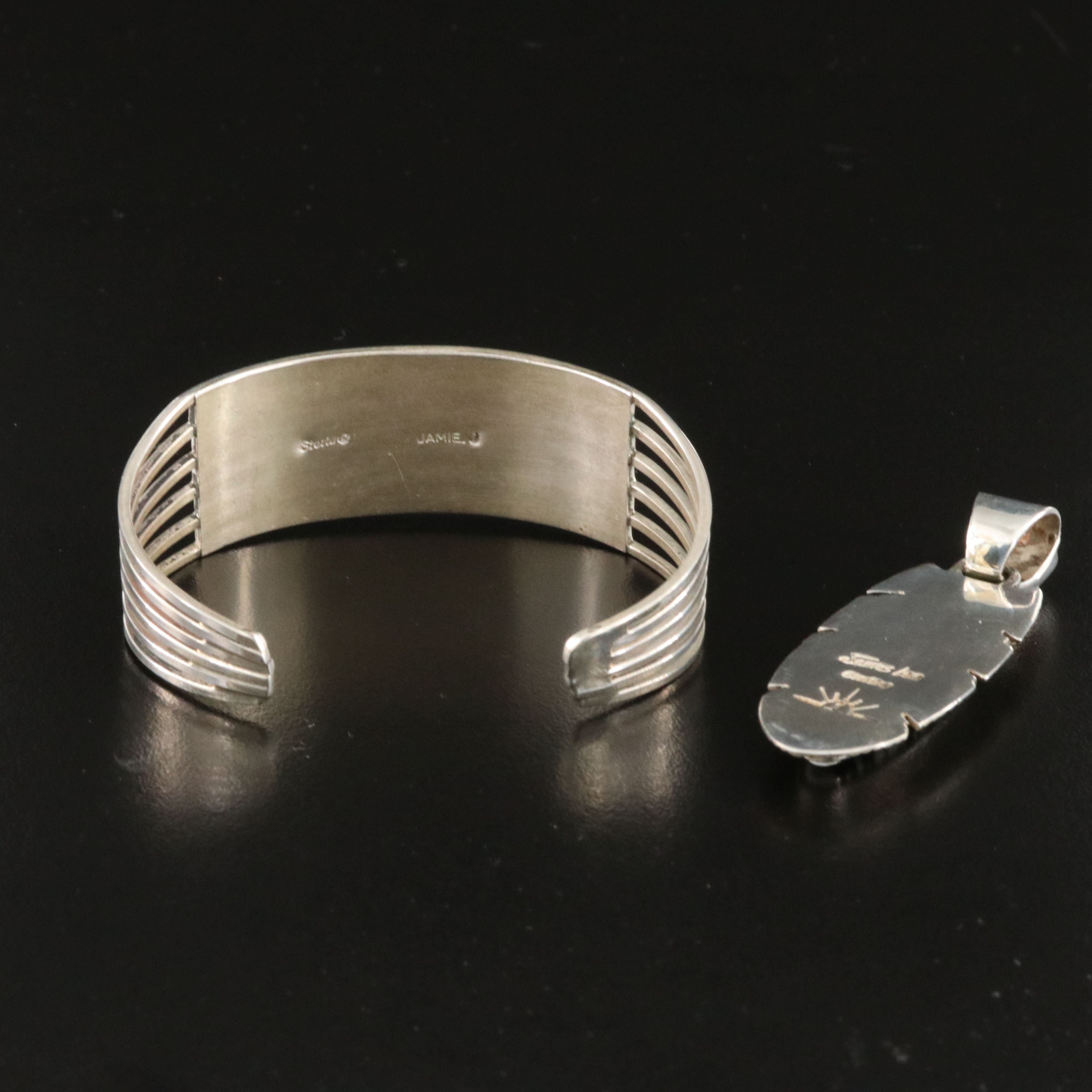 James Lee Navajo Diné Sterling Pendant with Southwestern Bracelet