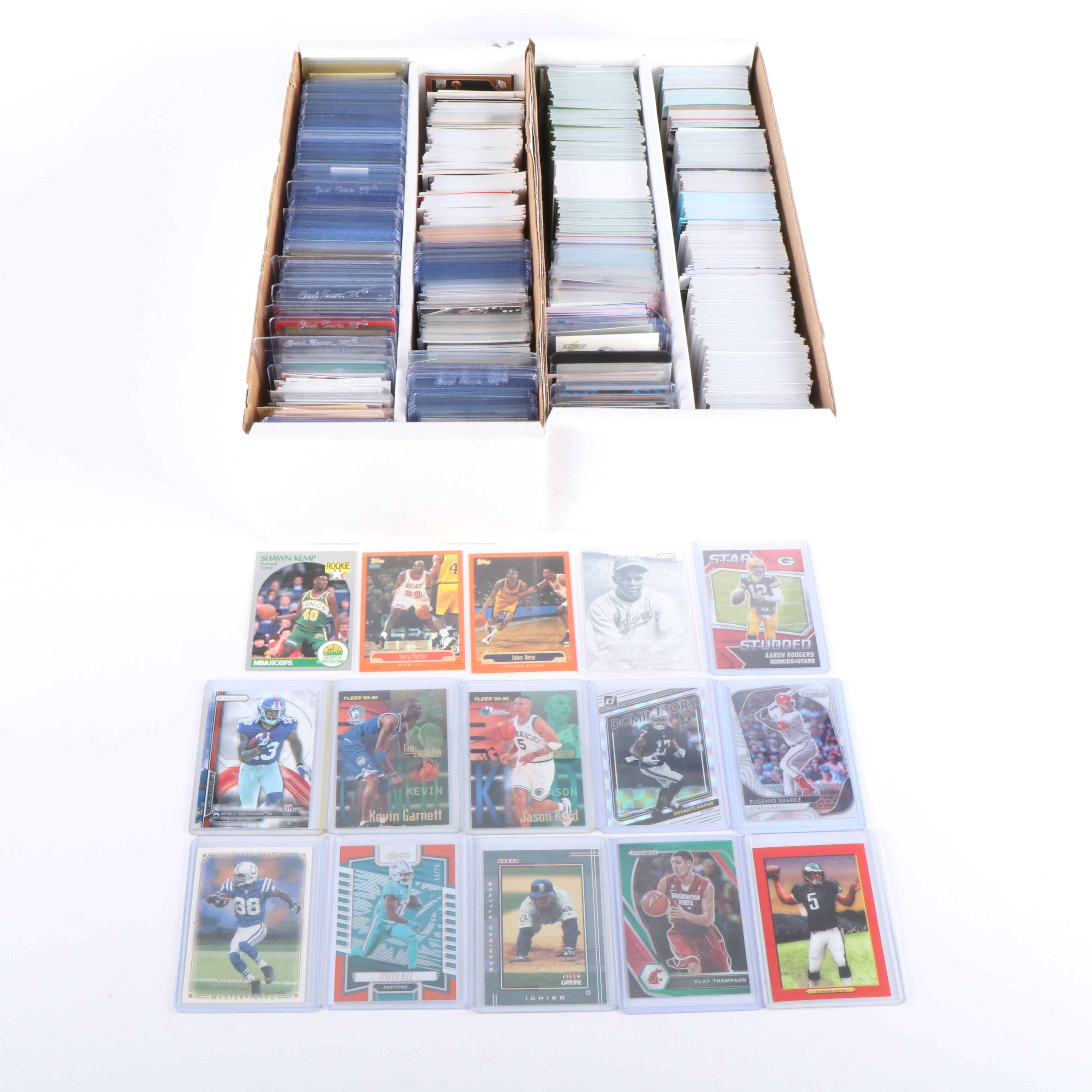 Donruss with Other Sports Cards Featuring Aaron Rodgers and Jackie Robinson