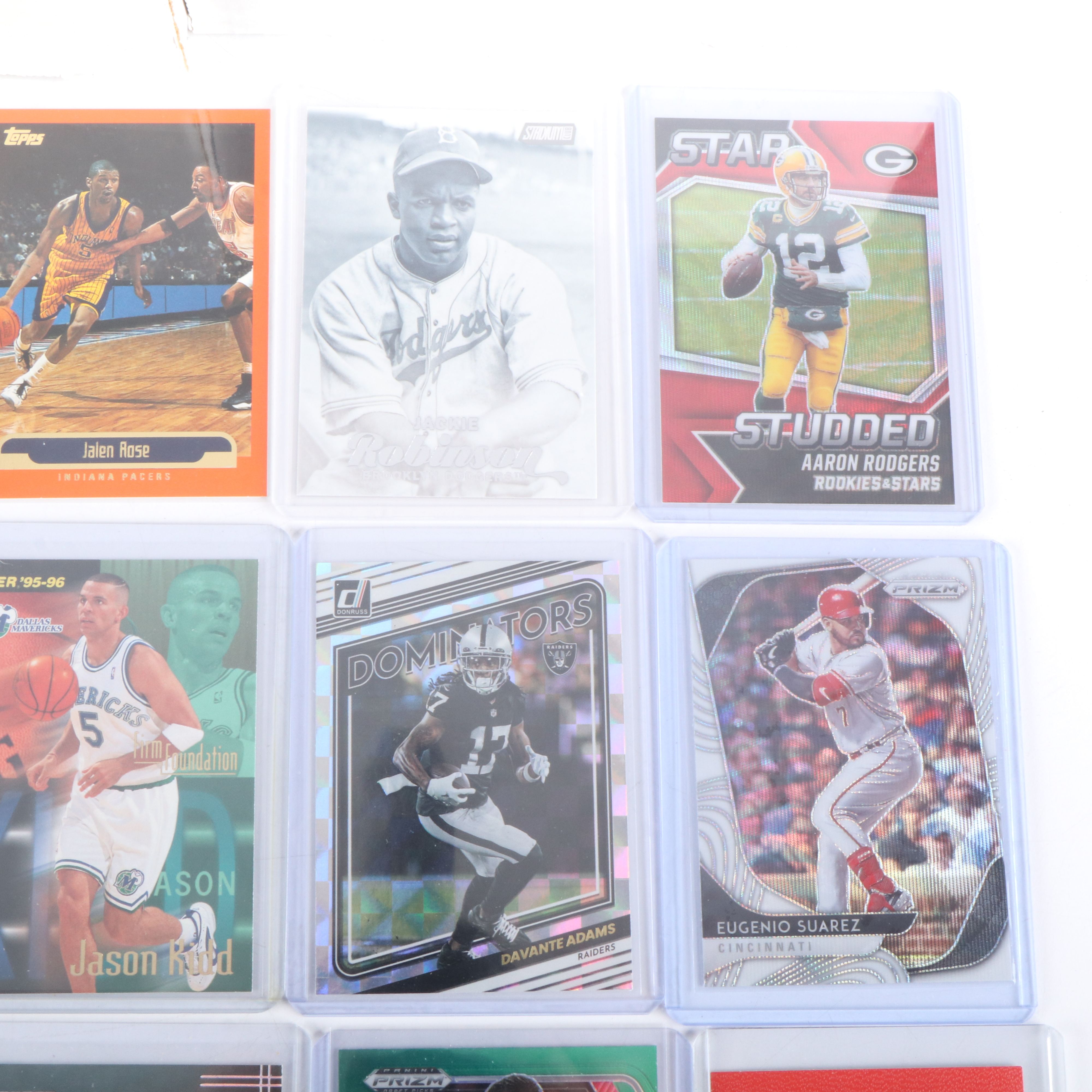 Donruss with Other Sports Cards Featuring Aaron Rodgers and Jackie Robinson
