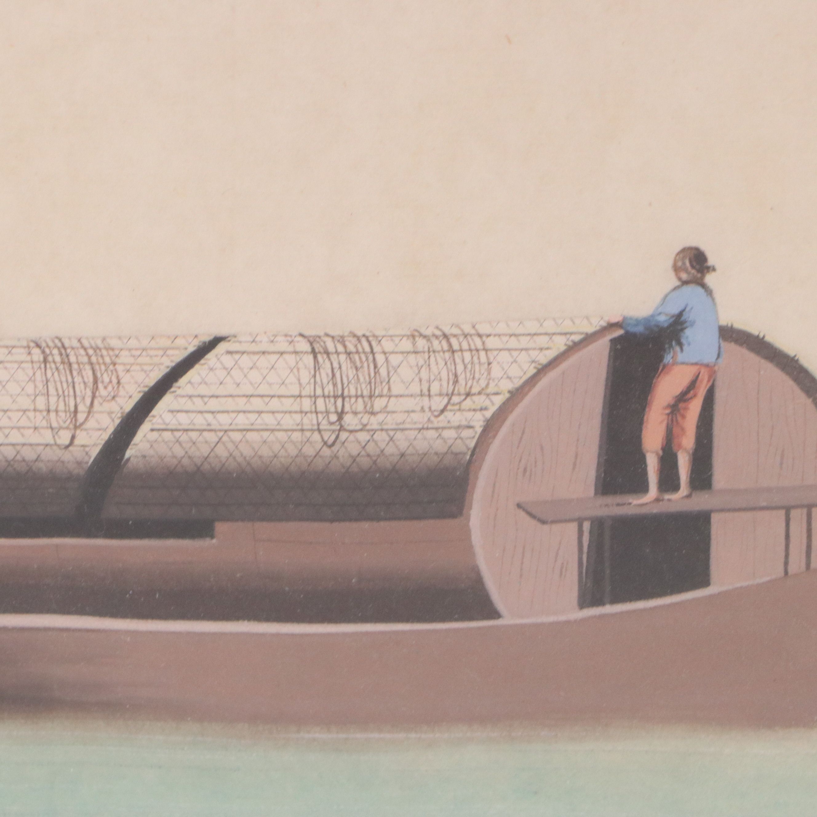 Late Qing Dynasty Watercolor and Gouache Paintings of Scenes of Daily Life