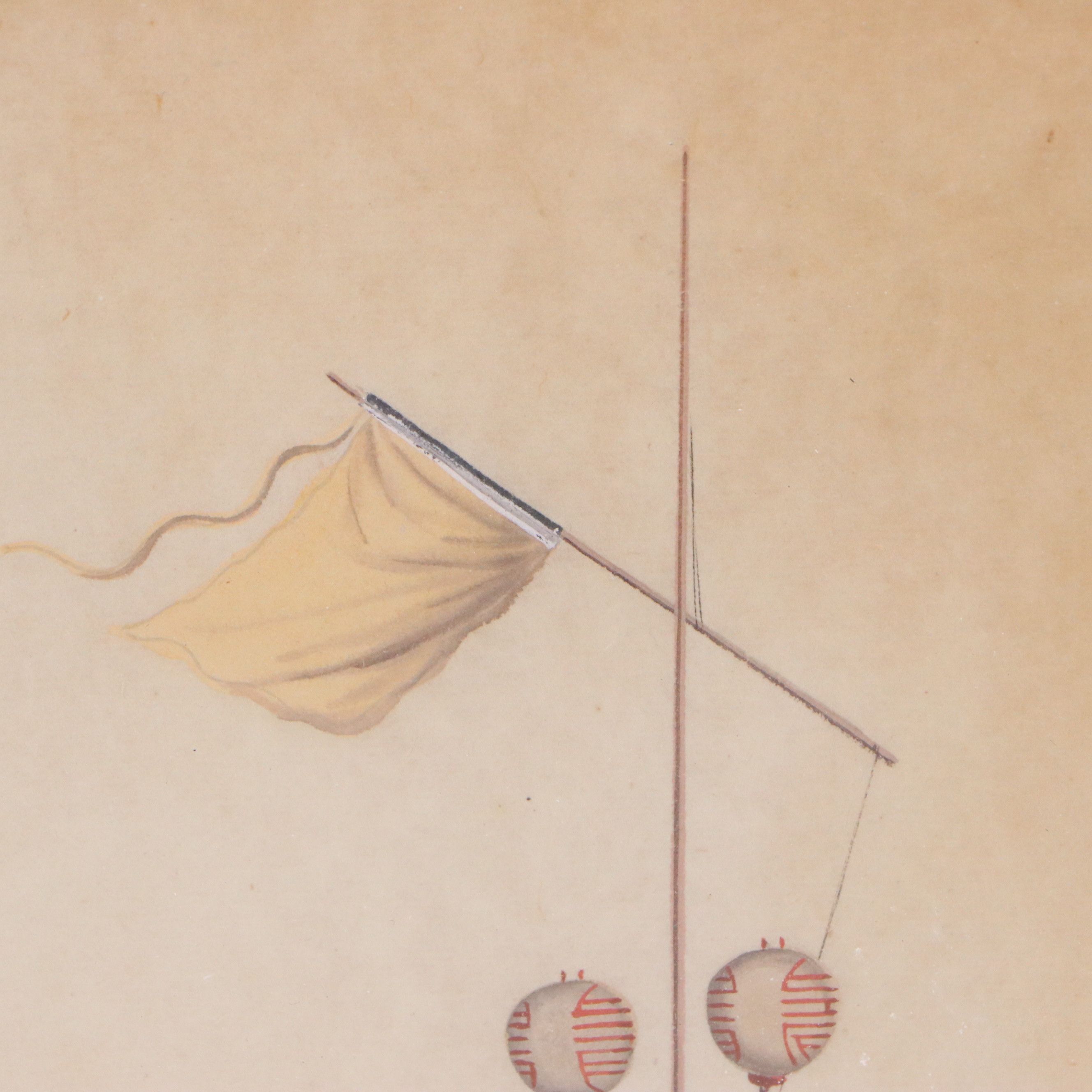 Late Qing Dynasty Watercolor and Gouache Paintings of Scenes of Daily Life